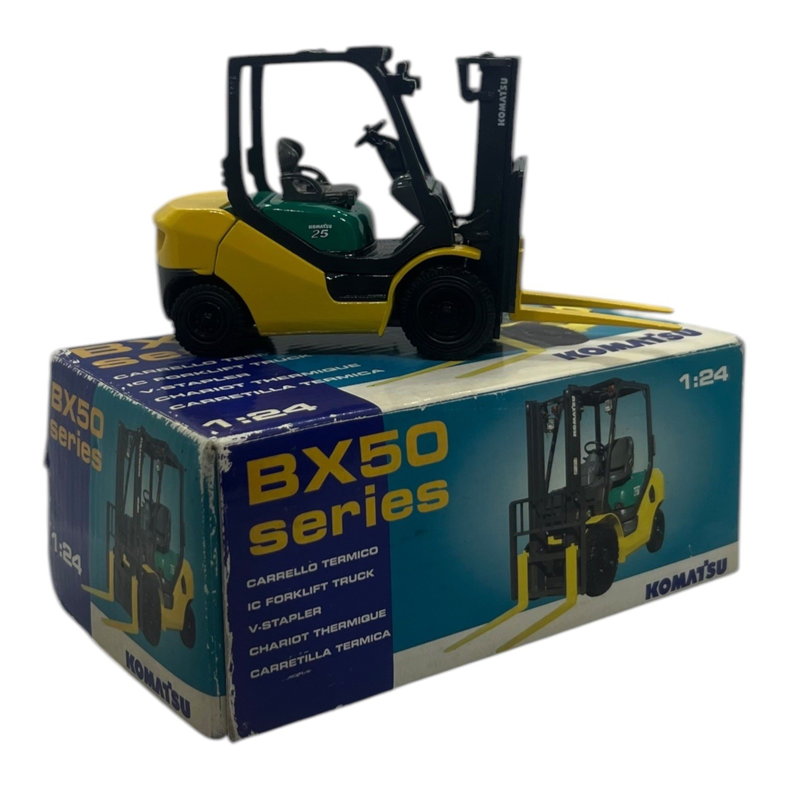 Komatsu BX50 Series Forklift 1:24 Diecast Model Toy – Boxed Construction Vehicle