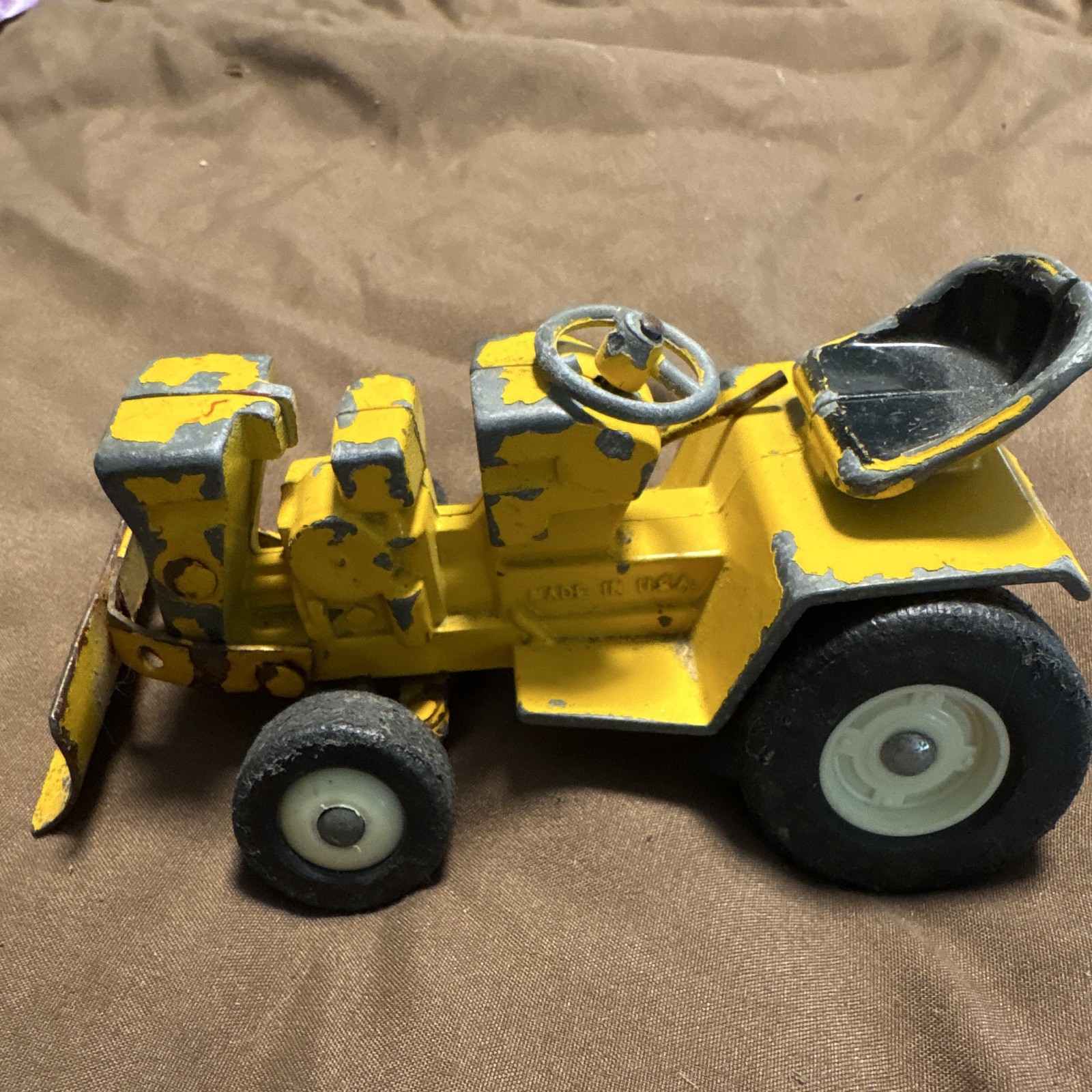 Vintage Diecast Dozer Construction Vehicle Toy Yellow/Black/Gray