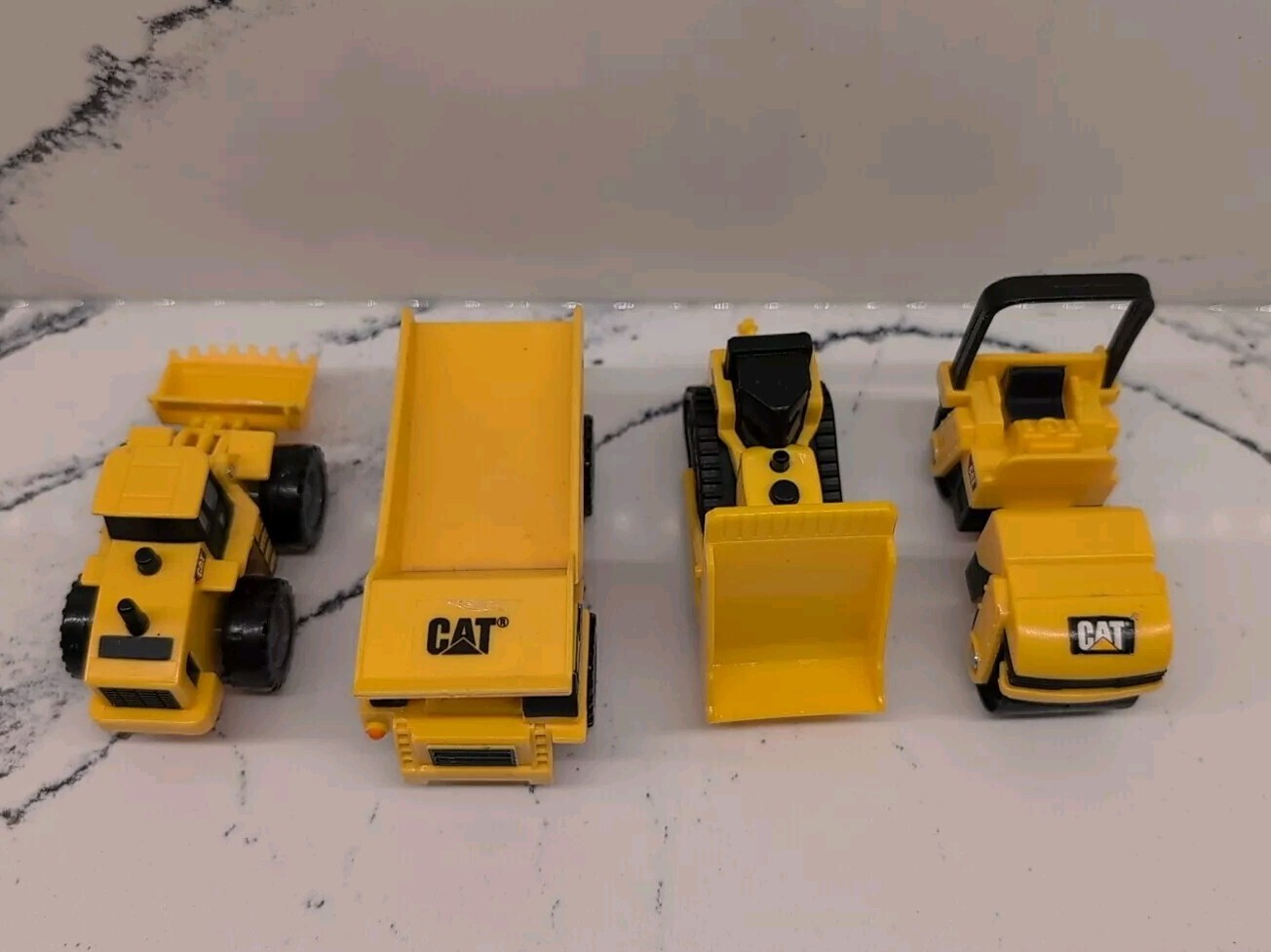 CAT Construction Lot Of 4 Little Machines 3in Mini Cat Toy Vehicles Plastic