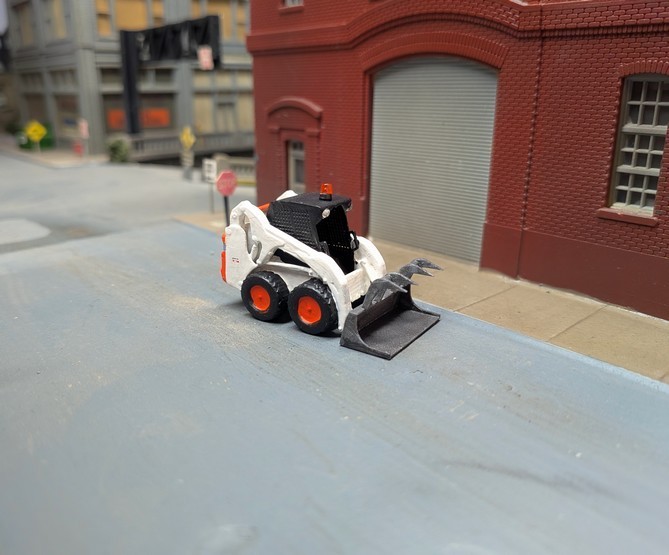 1/87 HO Scale Custom Built Bobcat Skid Steer. 3D Printed Resin Model