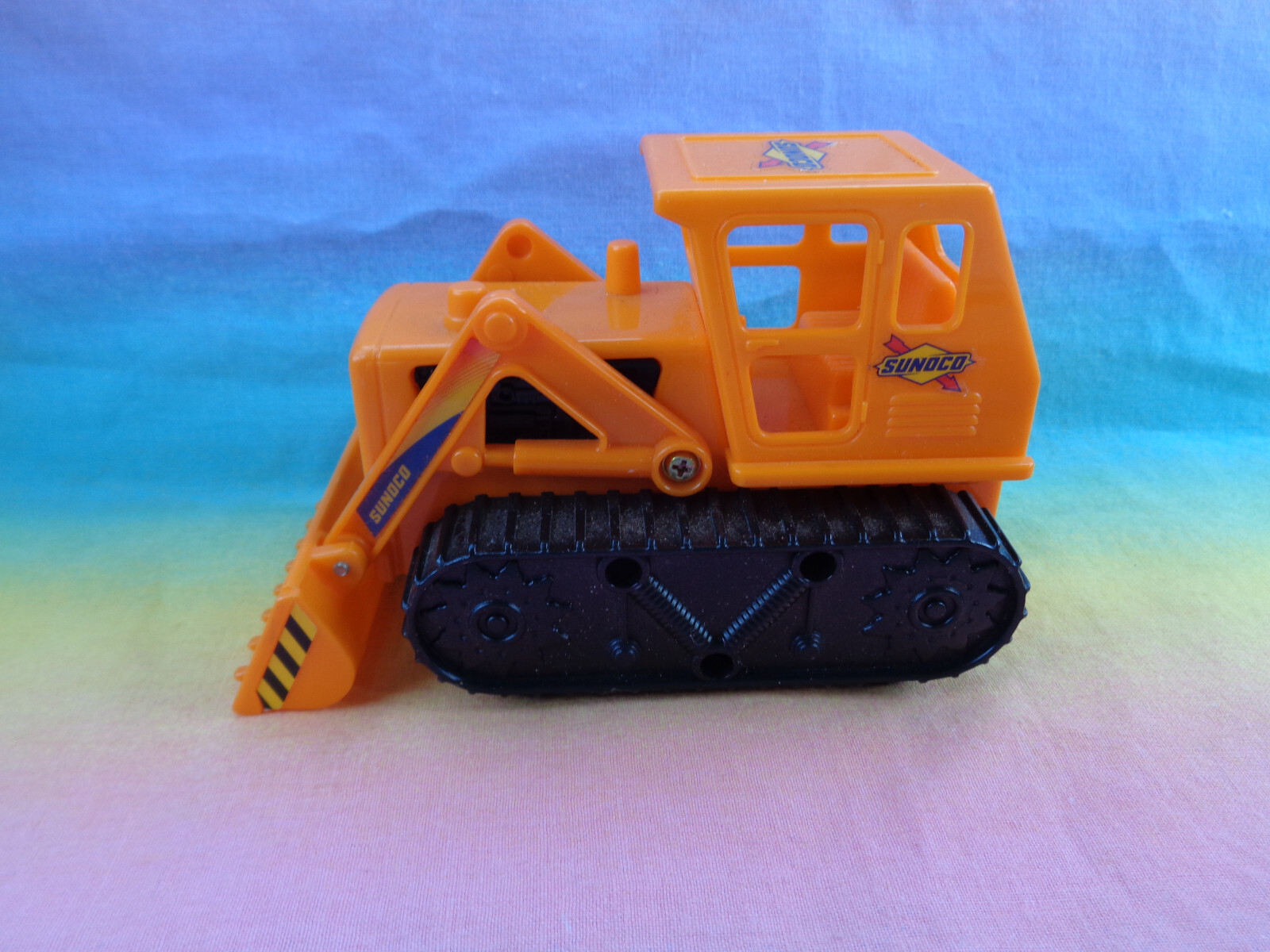 Sunoco Plastic Yellow Construction Bulldozer Rolling Toy
