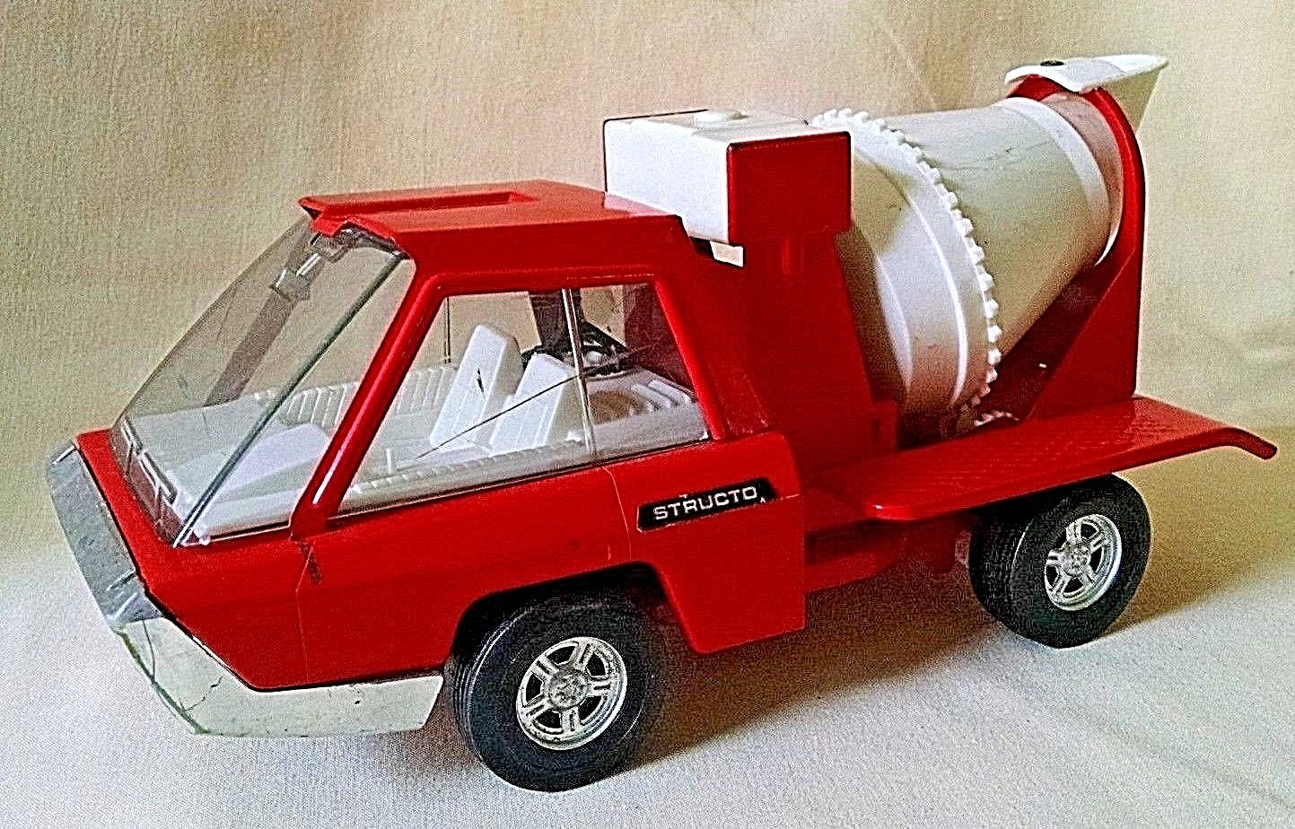 Structo Cement Mixer Tilt Body Metal Plastic King Seeley USA Vintage Restoration