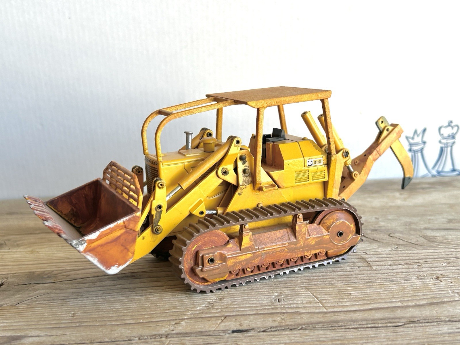 NZG 1/50 Scale Caterpillar CAT 983 Track Loader with Custom OROPS & Kelly Ripper