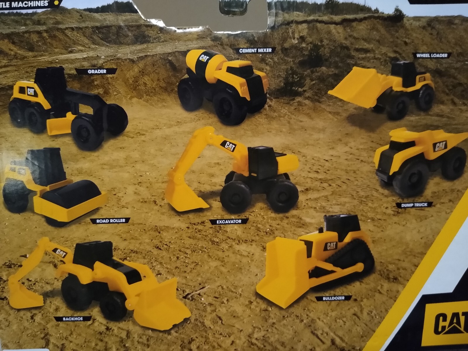 Caterpillar 8 Equipment Toy Backhoe Bull Dozer Excavator Wheel Loader Dump Truck