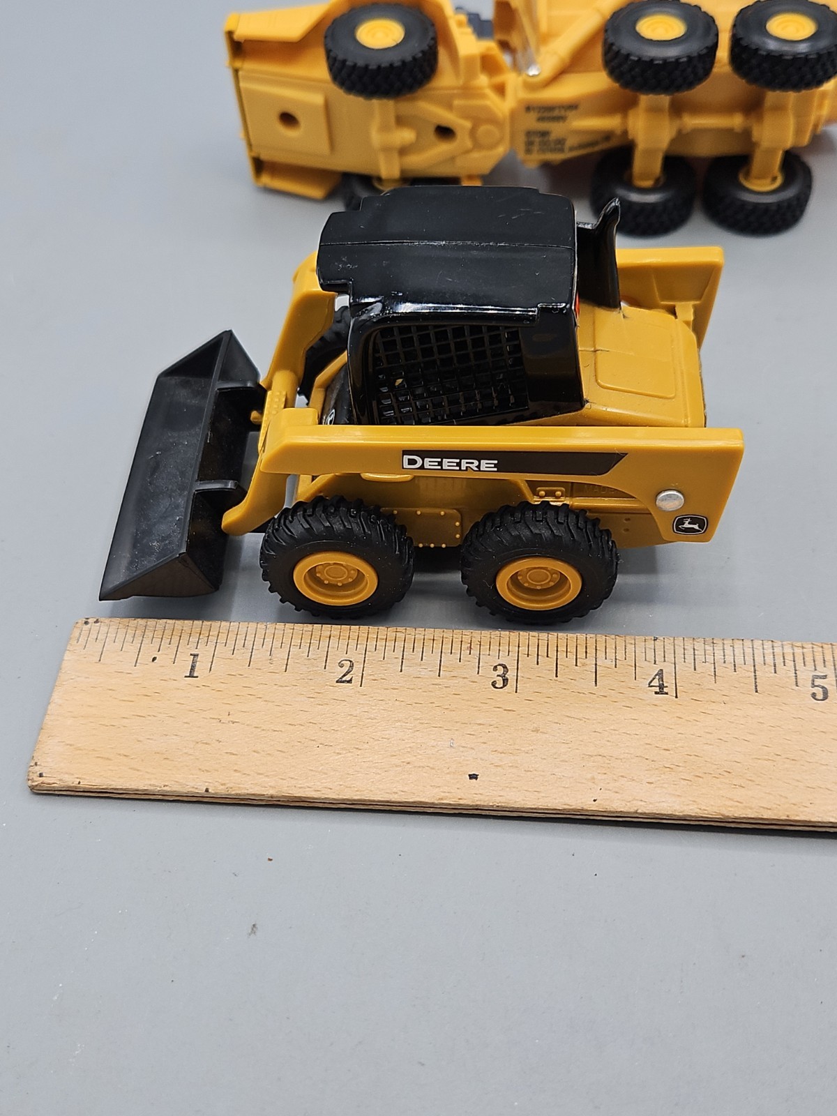 Tomy John Deere Loader Truck Construction Vehicles Plastic Yellow Grey Lot Of 2