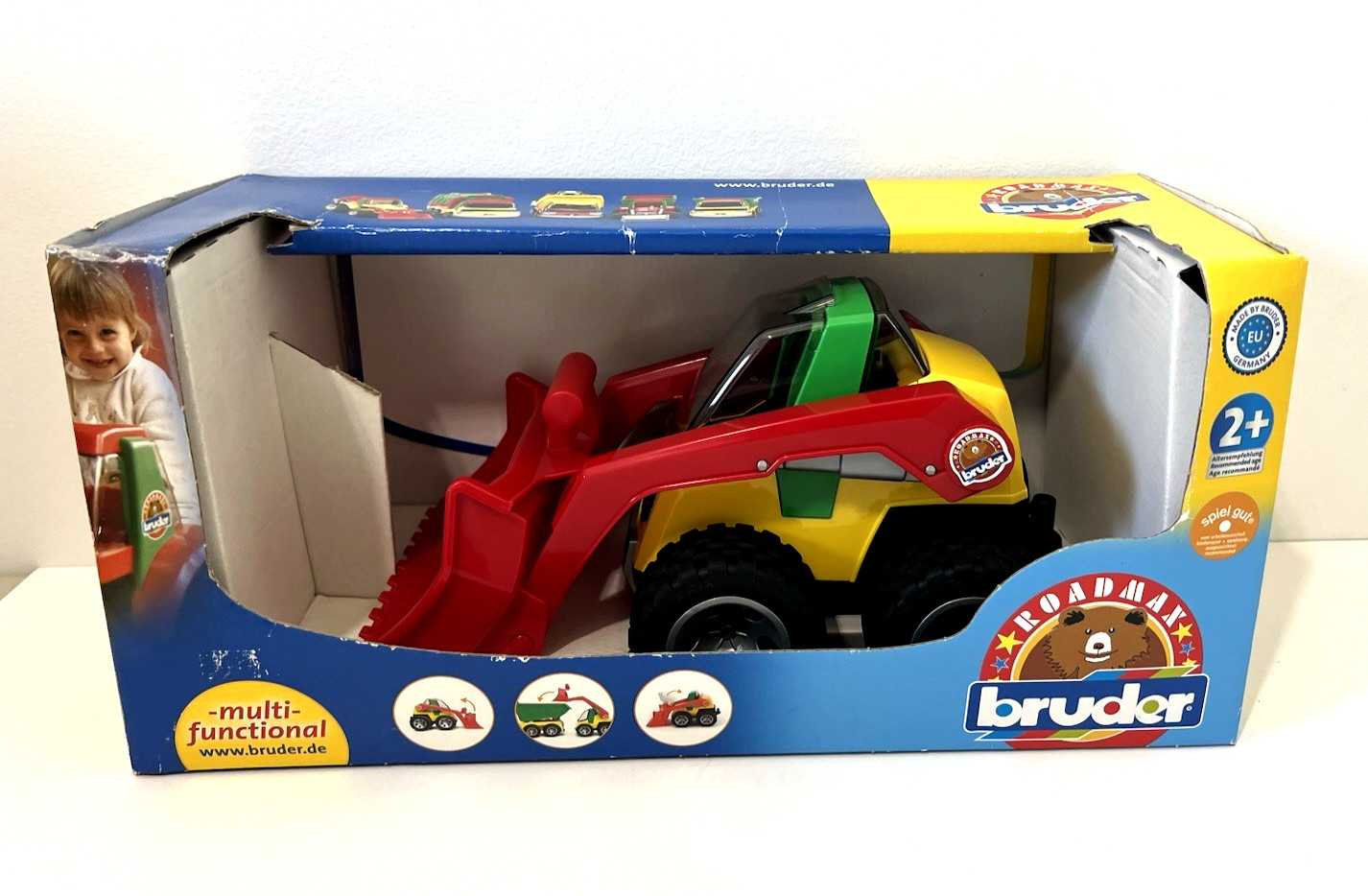 BRUDER ROADMAX STEER LOADER TRUCK 20060 RED YELLOW GREEN 2011 GERMANY GERMAN TOY