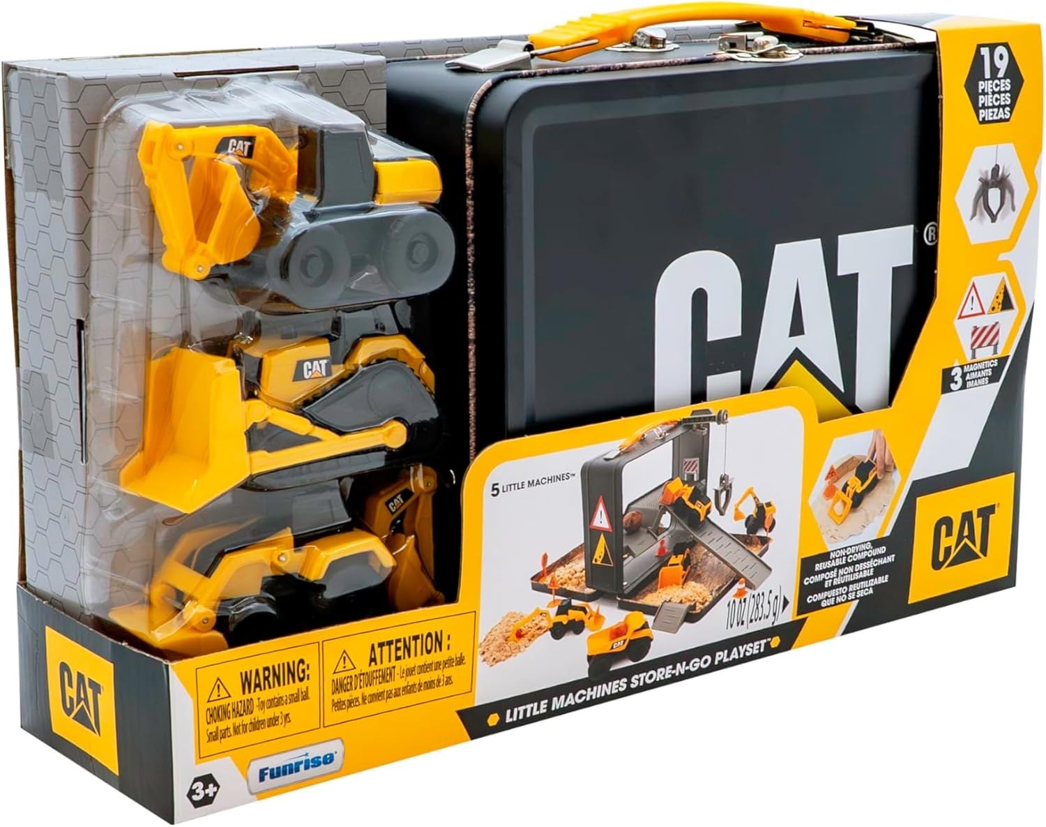 CAT Store N Go Playset: Durable Metal Toy set with 5 Vehicles & 10+ Accessories