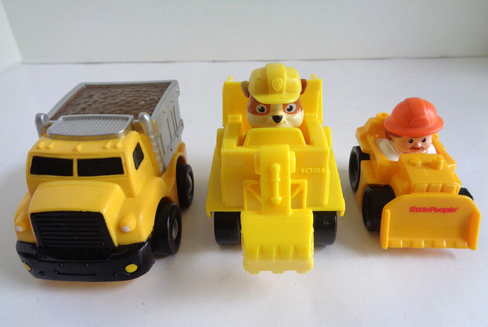 Lot 3 Toddler Construction Trucks Kid Galaxy Wind Up, Paw Patrol, Little People