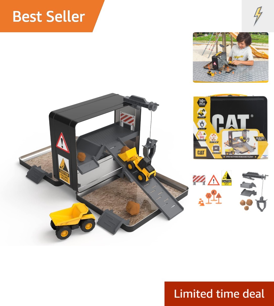Construction Toys, Store N Go Playset – Tin Travel Case Transforms into Multi…