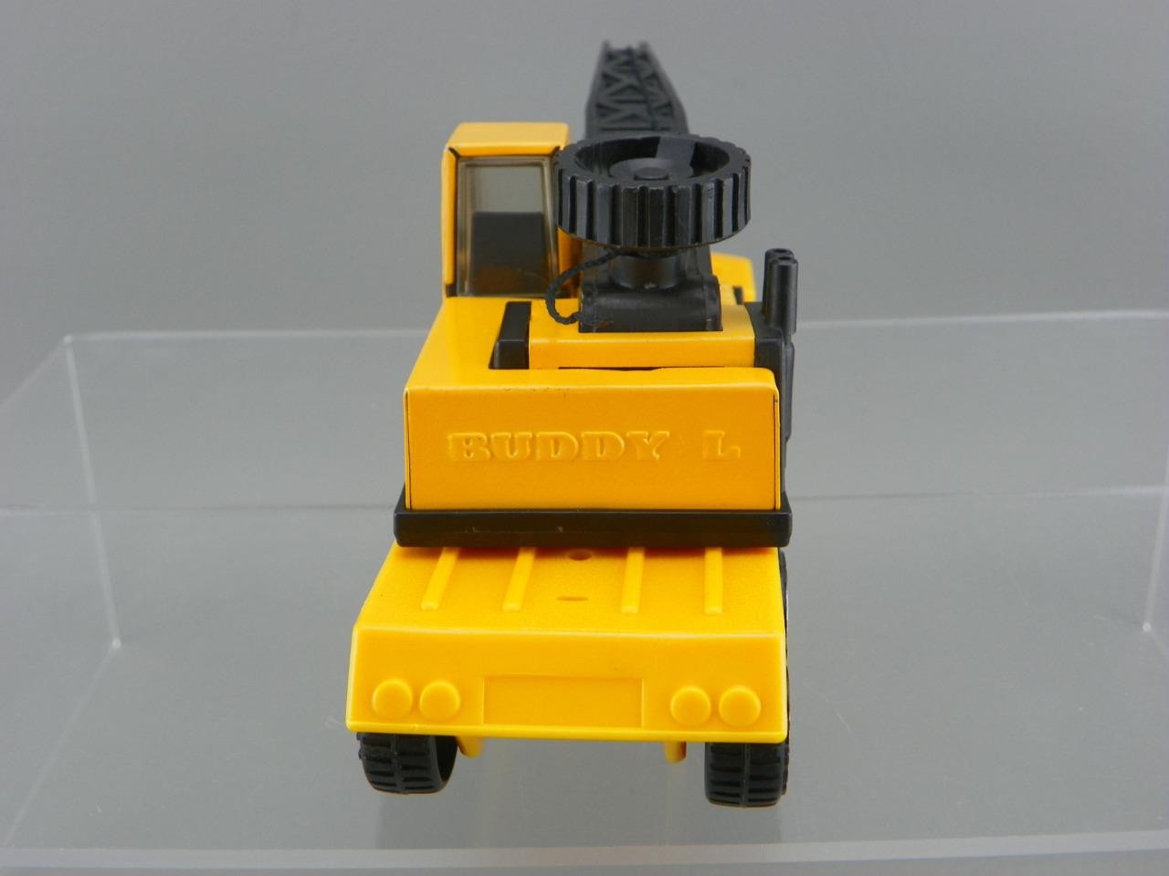 Vintage 1979 Buddy L Mini 8″ Metal Construction Crane Semi Truck Lowboy Trailer