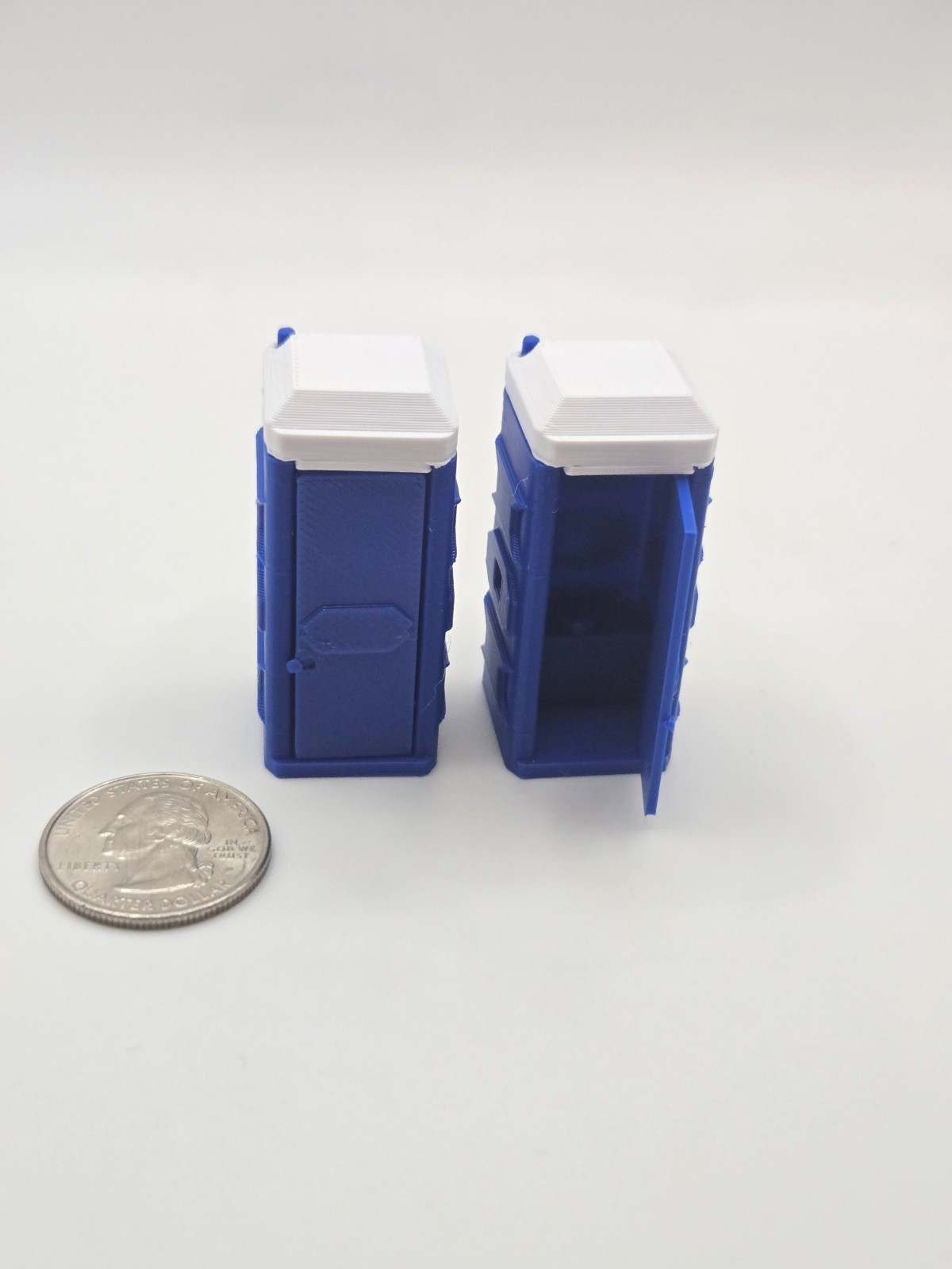*2 pack* 1:50 scale porta-potty diorama accessory blue with white top *2 pack*
