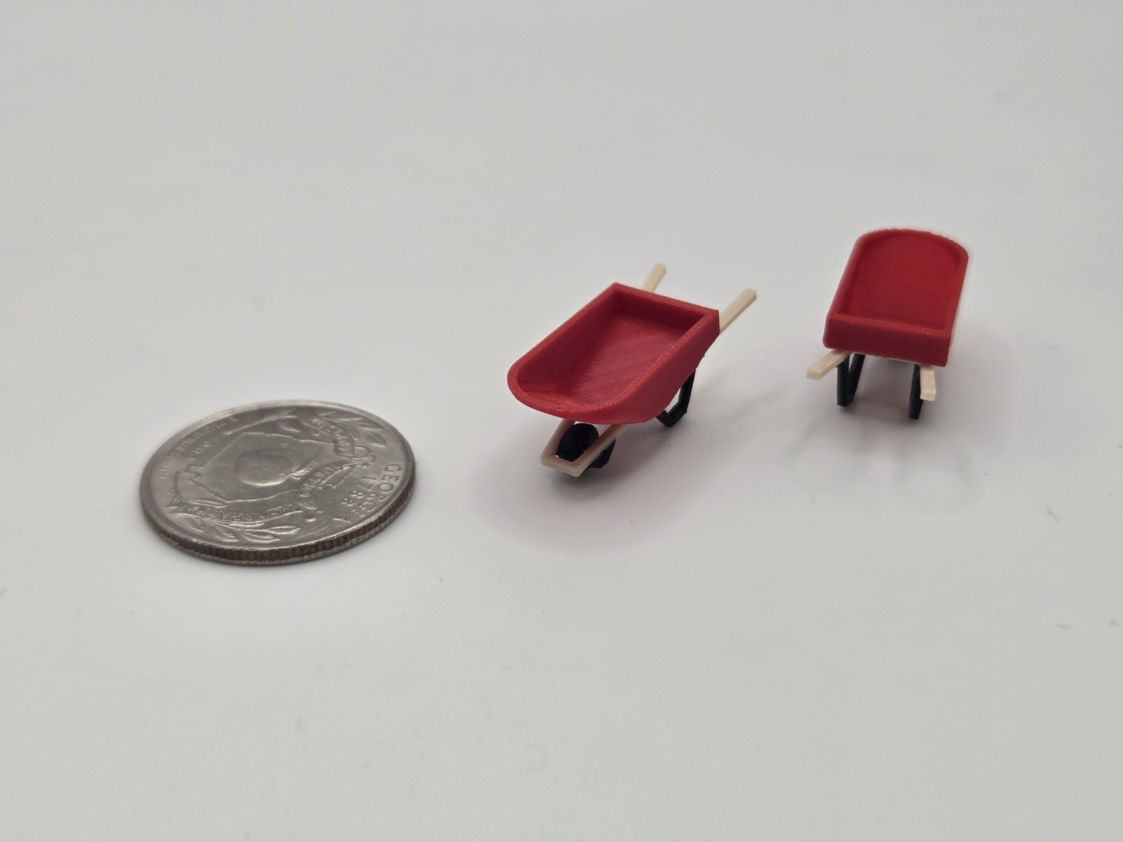 1/64 Scale Wheel Barrow in Red *2 Pack*