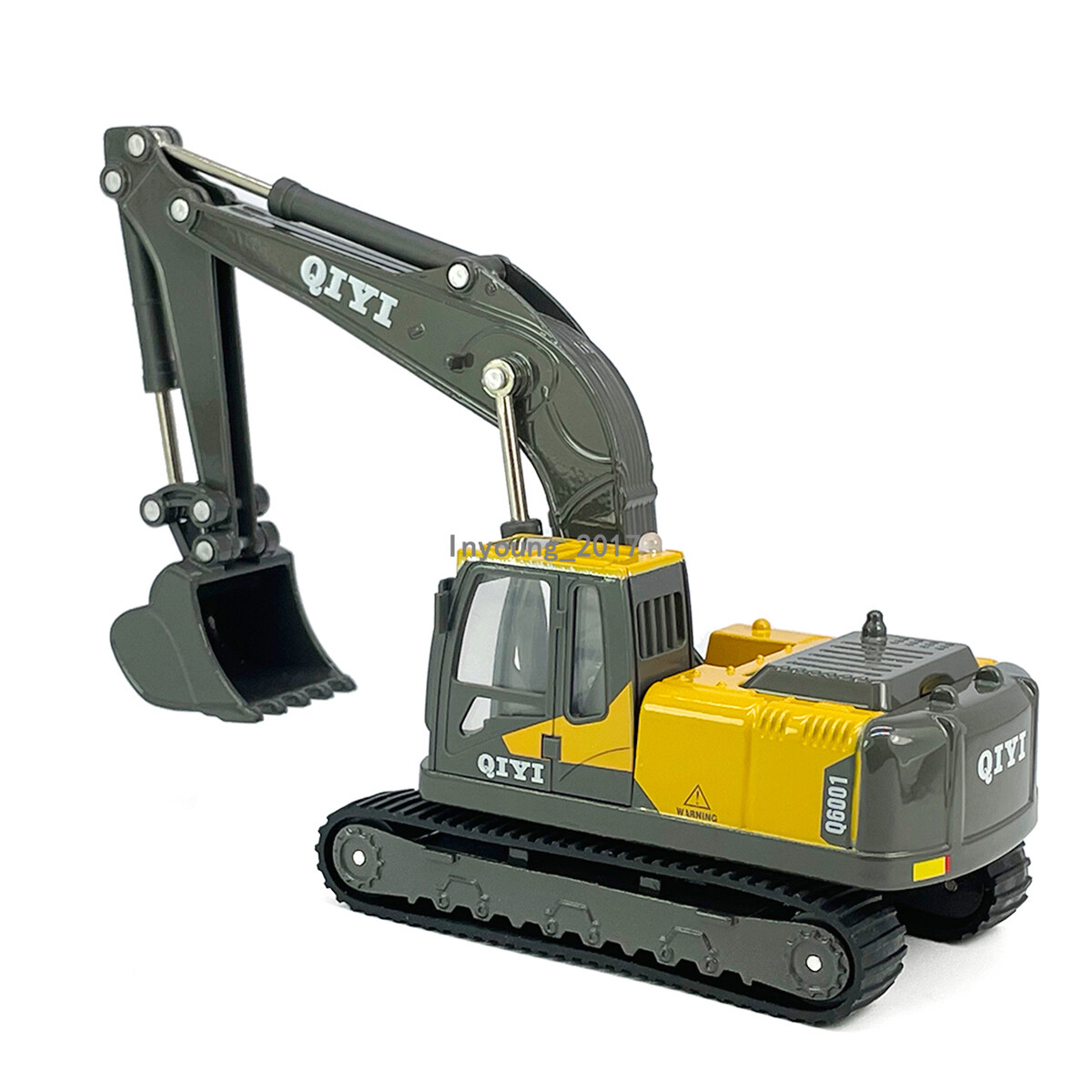 Excavator Toy Truck Construction Vehicle Diecast Toy Car with Light Sound Gray