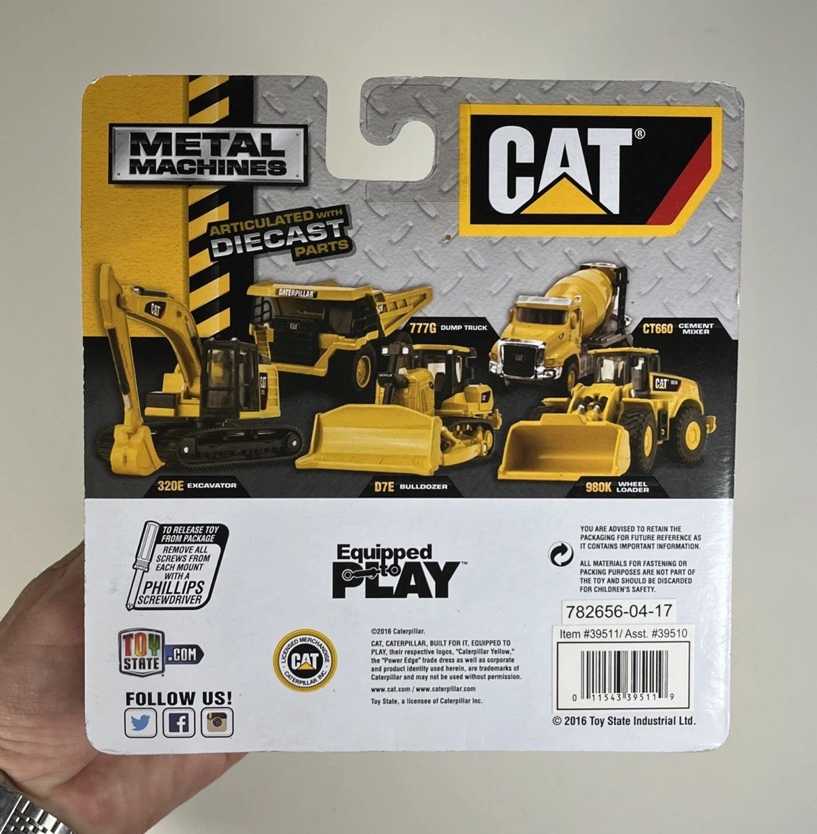 Toy State 1/90 Scale Cat 320E Excavator Earth Mover On Card Metal Machines