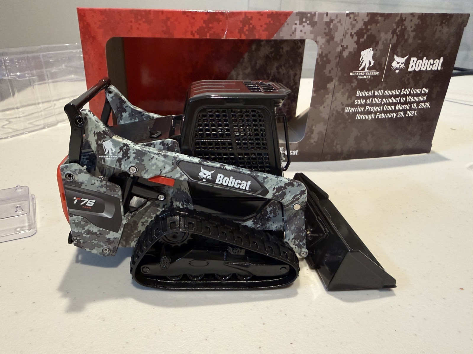 Bobcat T76 Compact Track Loader – Wounded Warrior Camo – Norscot 1:25 Scale New