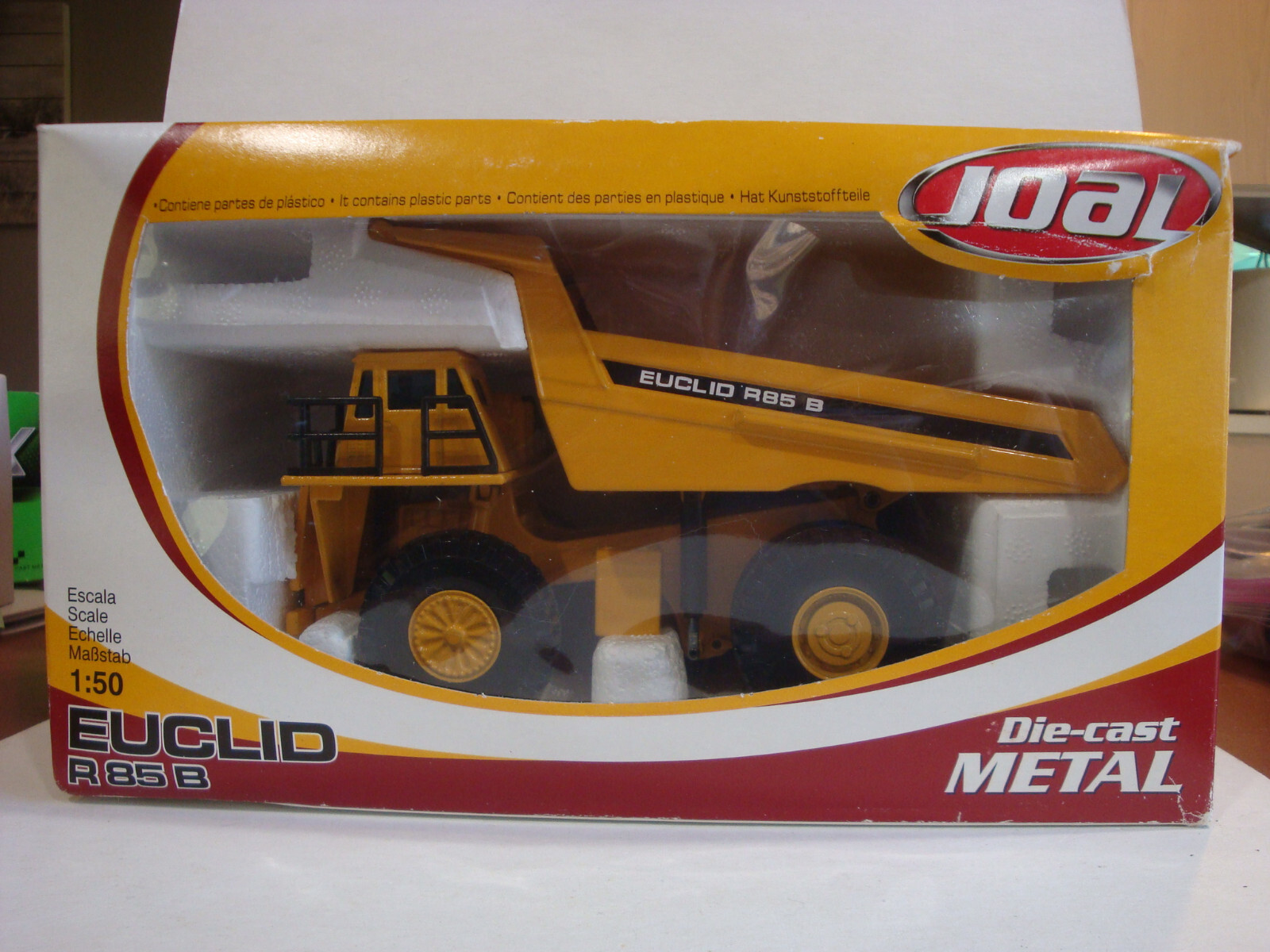 JOAL Euclid R85 B Dump Truck #242 1:50 Scale Yellow Fair+ Box