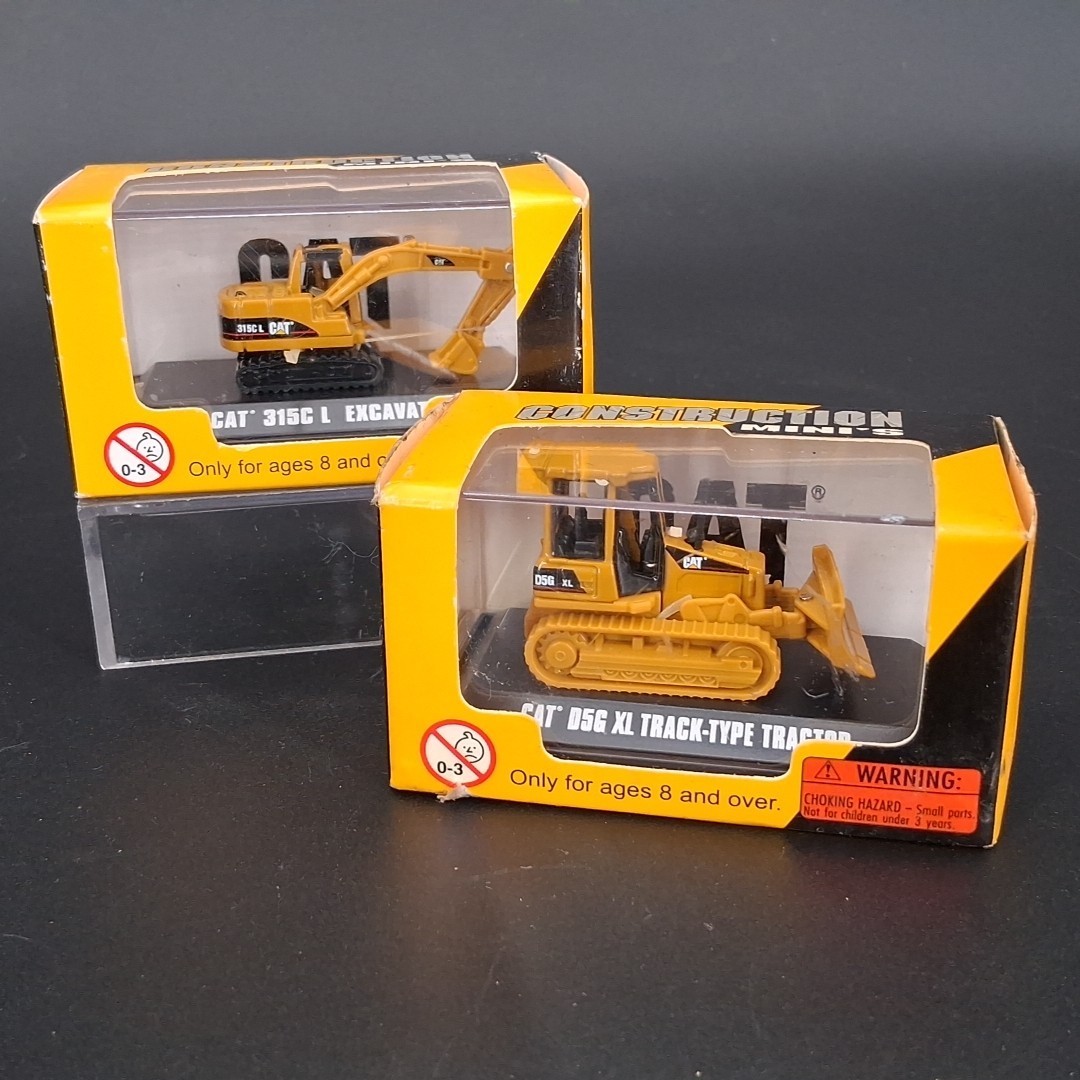 Lot of 2 Cat Construction Mini Caterpillar 315C L & D5G XL Tractor Diecast LN