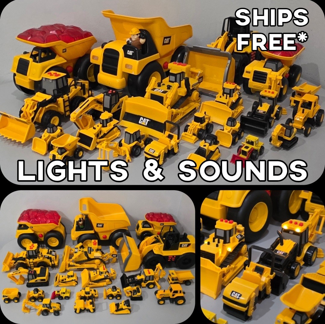CAT Construction Toy Truck 22x Mixed Lot Push/ Battery Power TOY STATE VINTAGE*