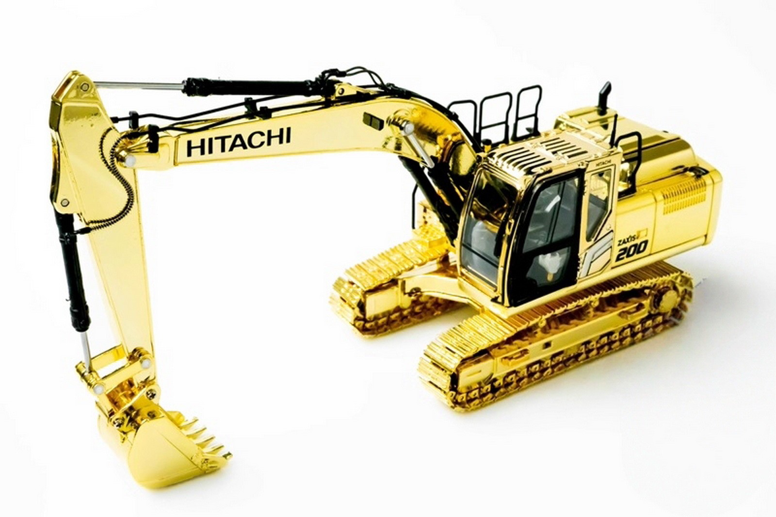1/50 Scale Hitachi ZAXIS 200-7 Hydraulic Excavator Gold Diecast Model Toy