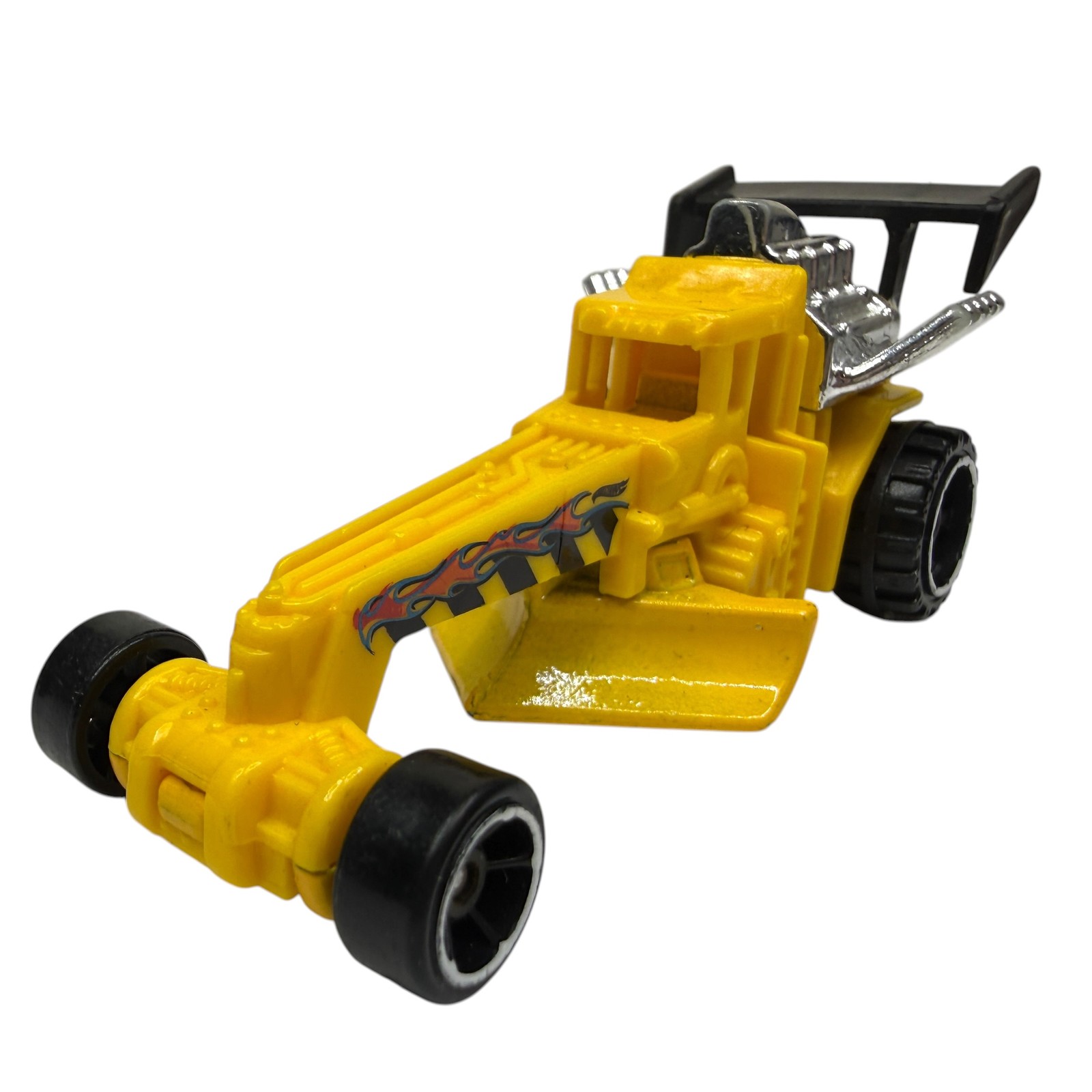 Hot Wheels Dragster Dozer Road Grader Yellow Flame Decals Diecast Toy Car CFH84