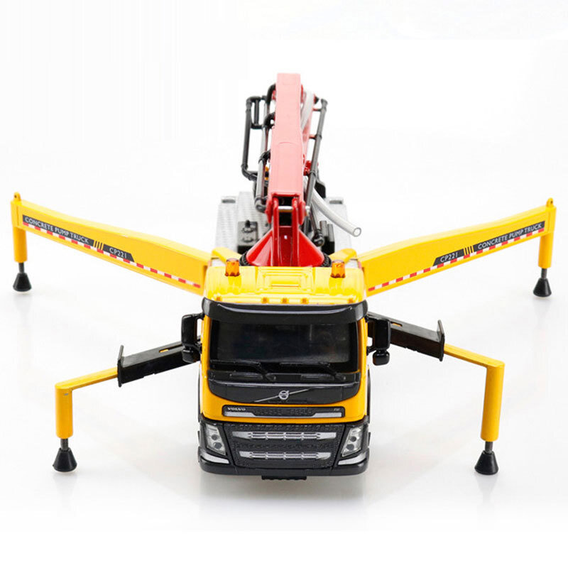 1:50 Concrete Pump Truck Toy Diecast Construction Toy Trucks Toy Vehicle Yellow