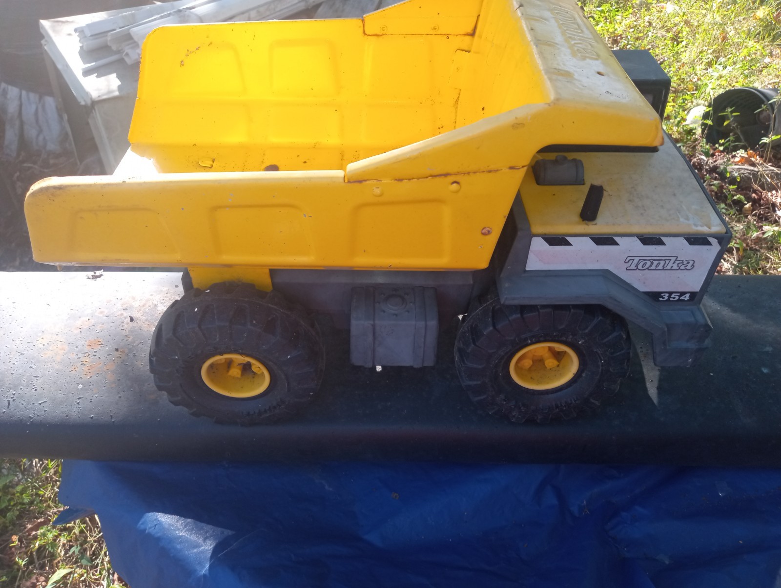 Tonka Diecast Dump Truck Vintage Construction Toy Yellow Gray Black