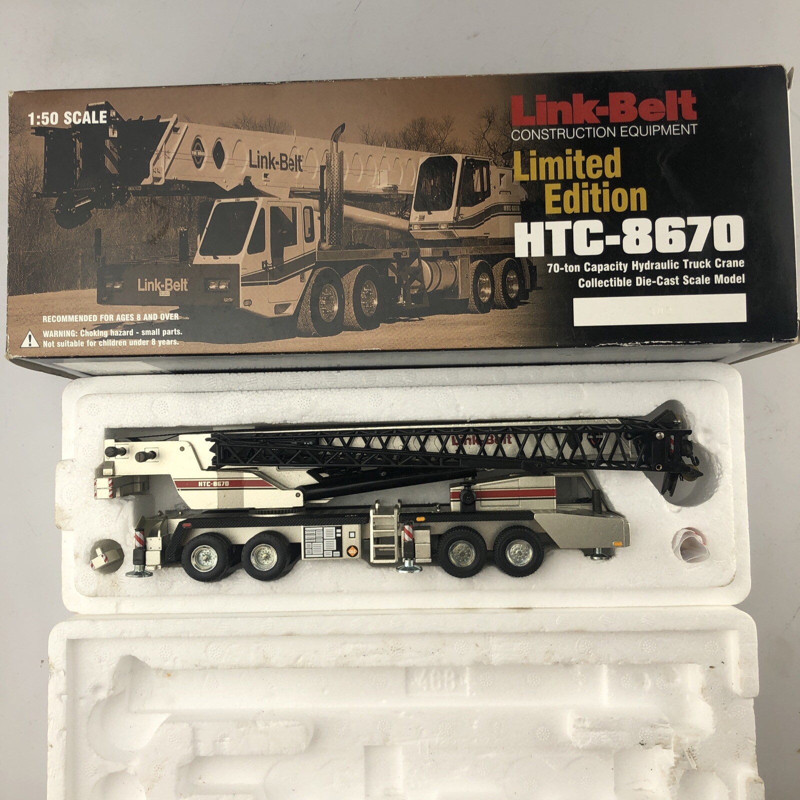 Link-Belt Diecast HTC-8670 Limited Edition #302 Series Crane Gray 1/50 Scale