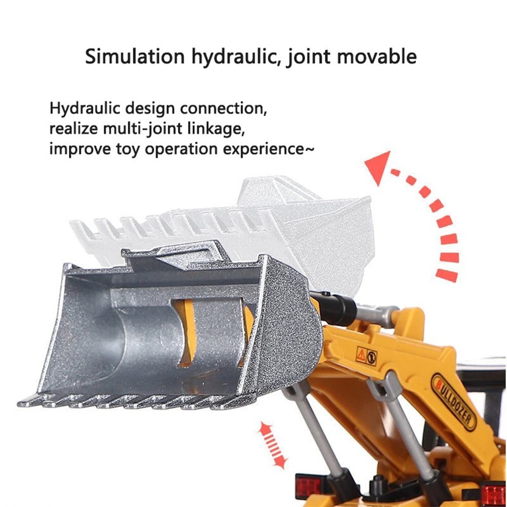 Bulldozer Diecast Vehicle Alloy Excavator Model Toys Alloy Plastic Vehicle