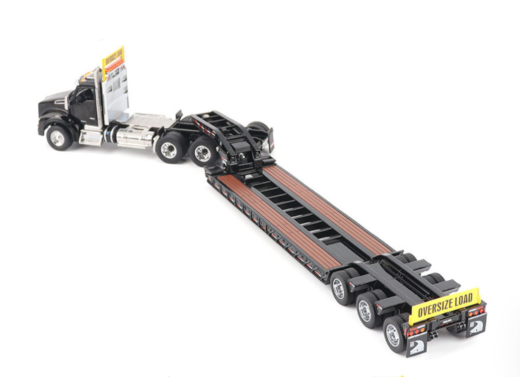 1:50 DM Kenworth T880S SBFA Truck TK120 Lowboy Trailer Vehicle Diecast Model