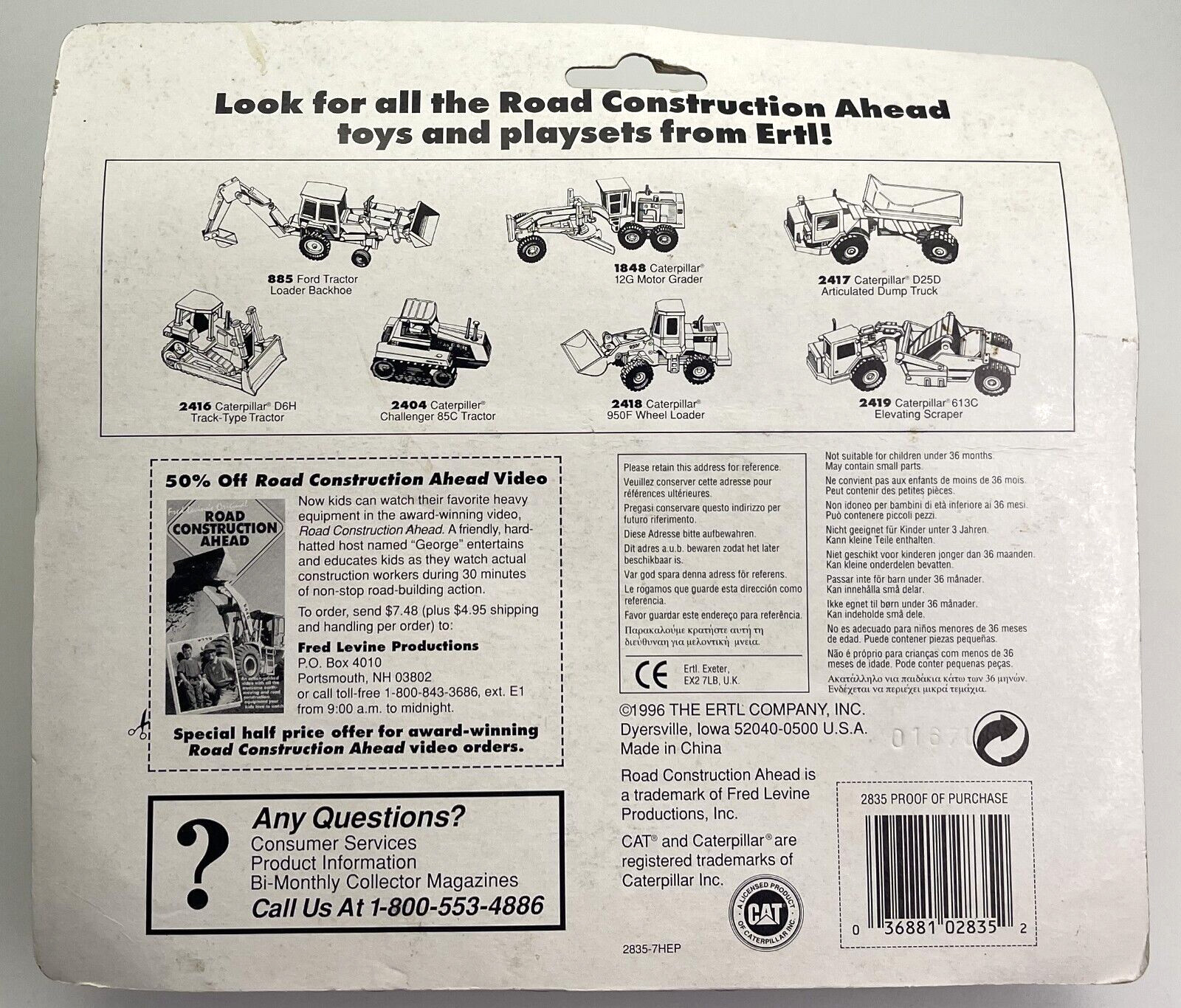 ERTL – Road Construction Ahead – Caterpillar Challenger 65D w/Disc – 1:64