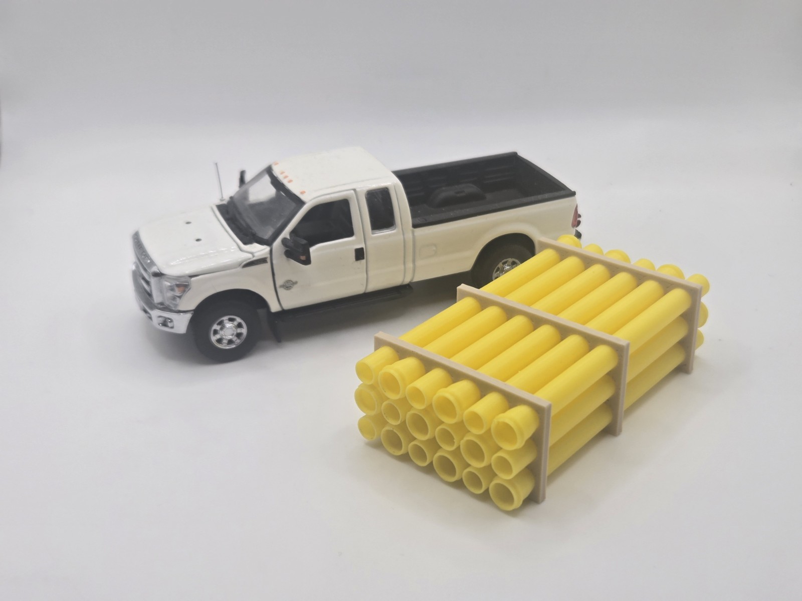 1/50 Scale 12″ Yellow Pipe Trailer Load/Diorama Accessory