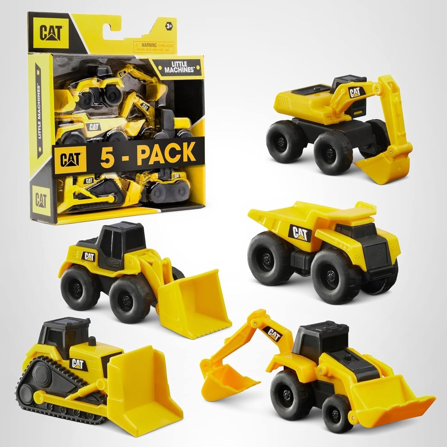 CAT Construction Toys, Little Machines 5pk Truck Toy Set, 5 Piece set