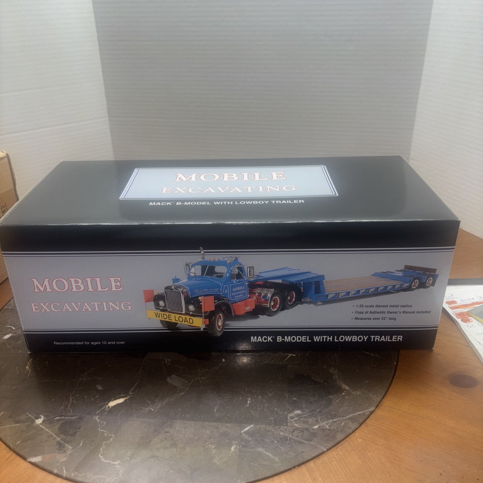 First Gear 1/25, Mack B61 With Lowboy. Rare Mobile Excavating 49-0042