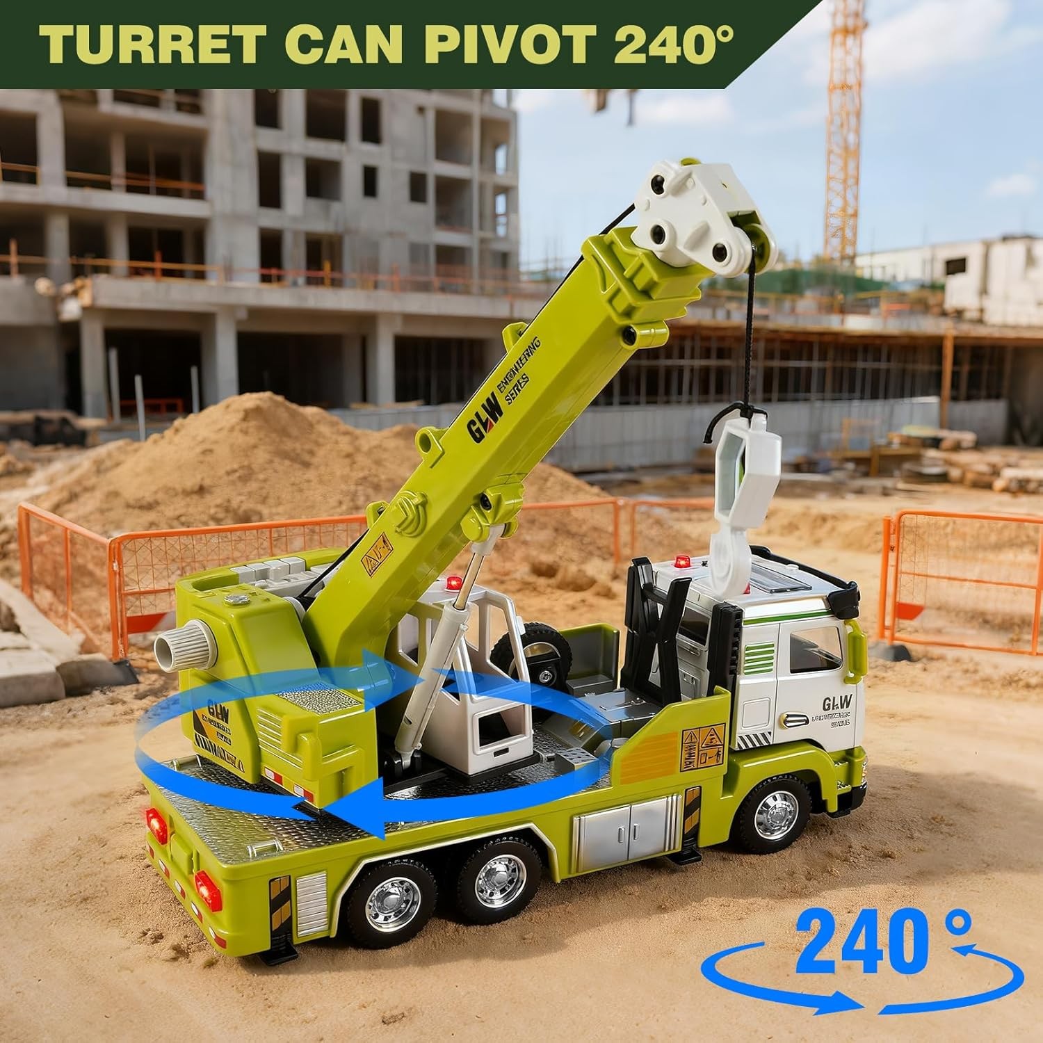 Crane Truck Toy for Boys-1:40 Simulation Model, Educational Construction Toys wi