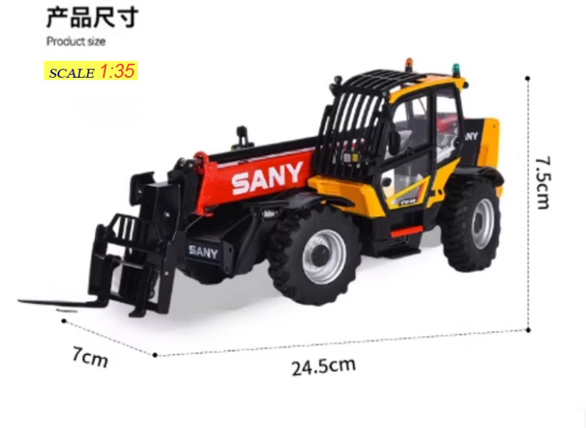1:35 SANY STH1440 Telescopic Handler Construct Machine Equipment Diecast Model