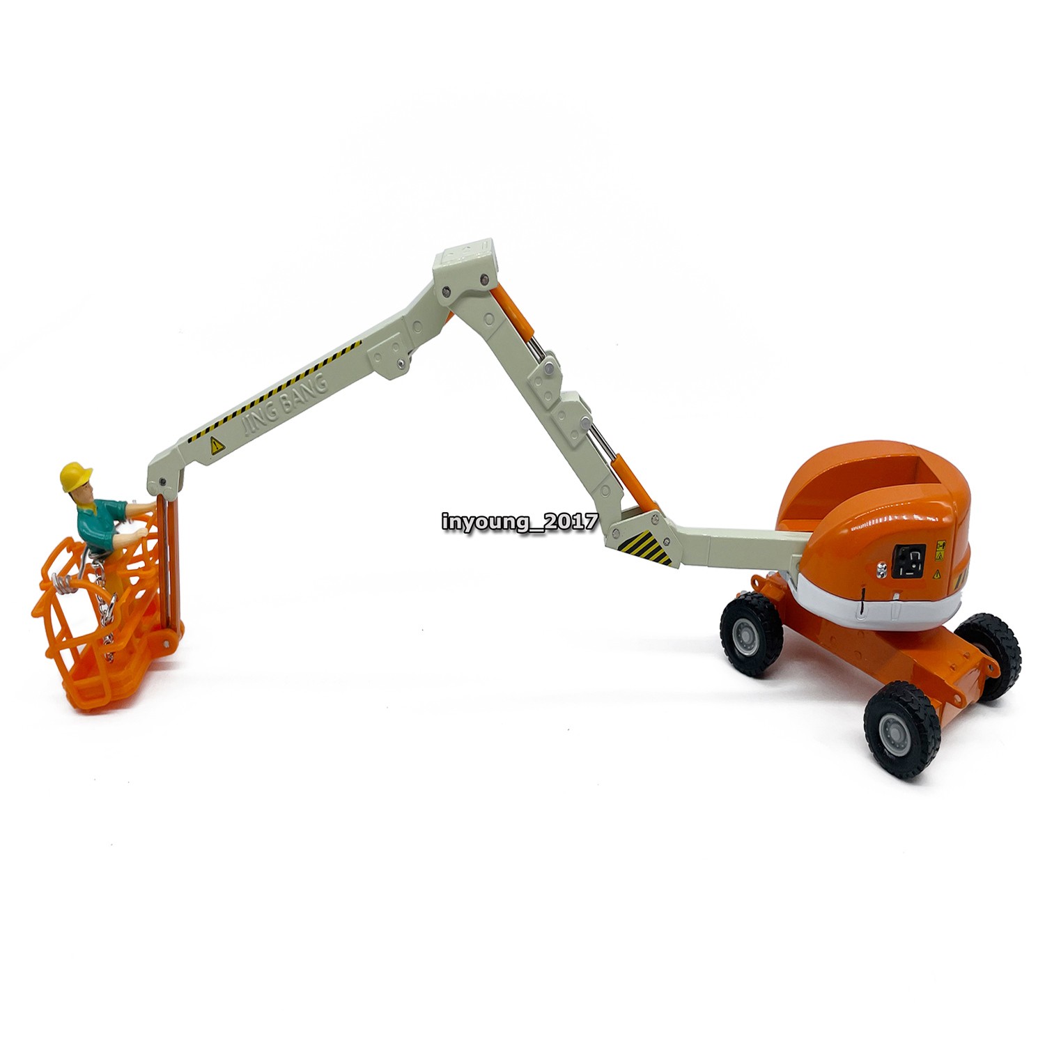 Aerial Work Platform Truck Model Toy Metal Diecast Construction Equipment Orange