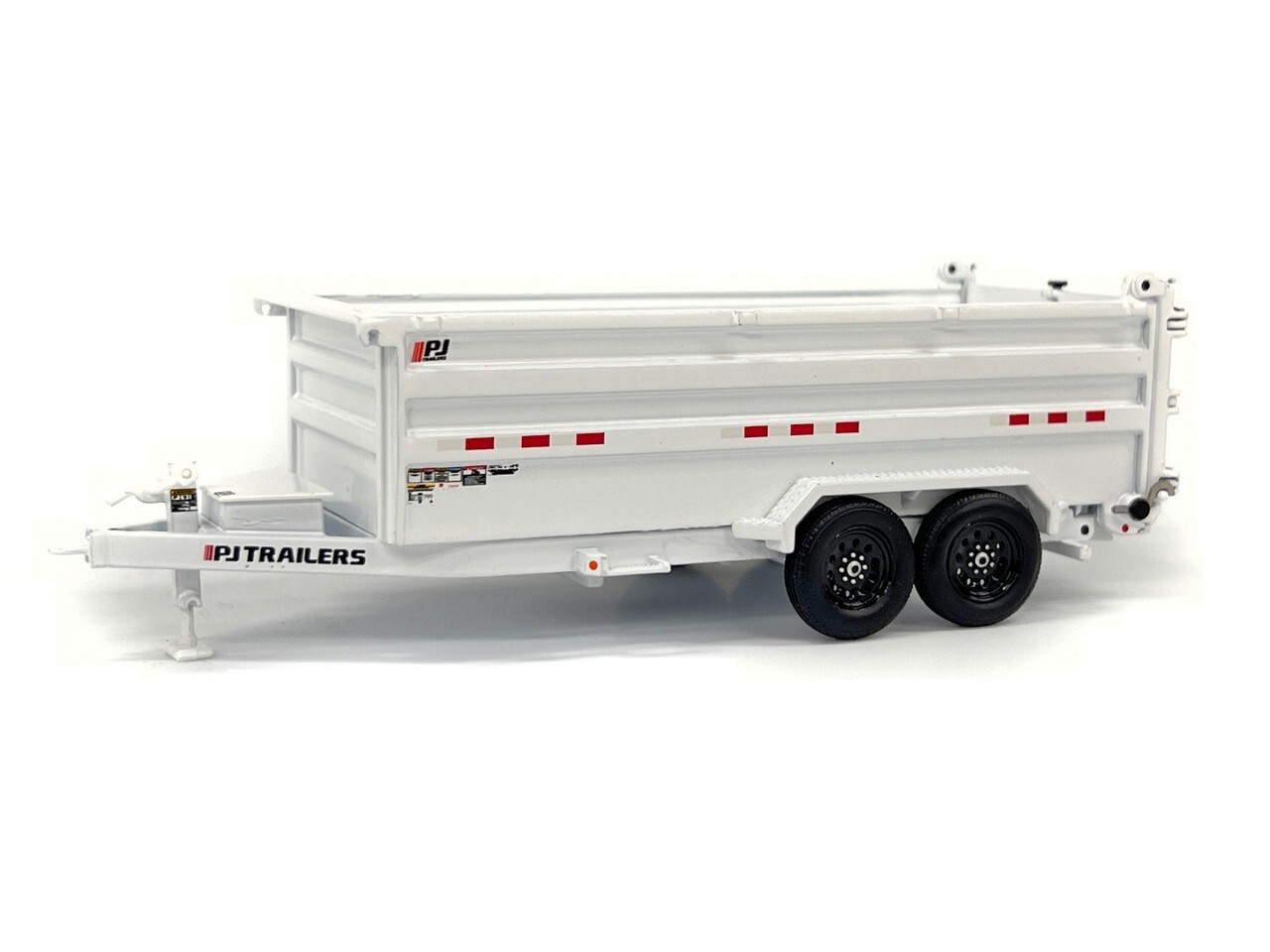 PJ Trailers DM Dump Trailer – White – Weiss Bros 1:50 Scale Model #035-1401 New
