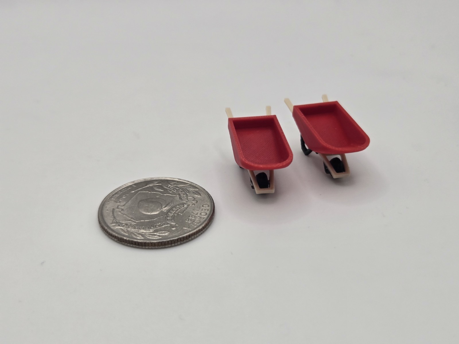 1/64 Scale Wheel Barrow in Red *2 Pack*