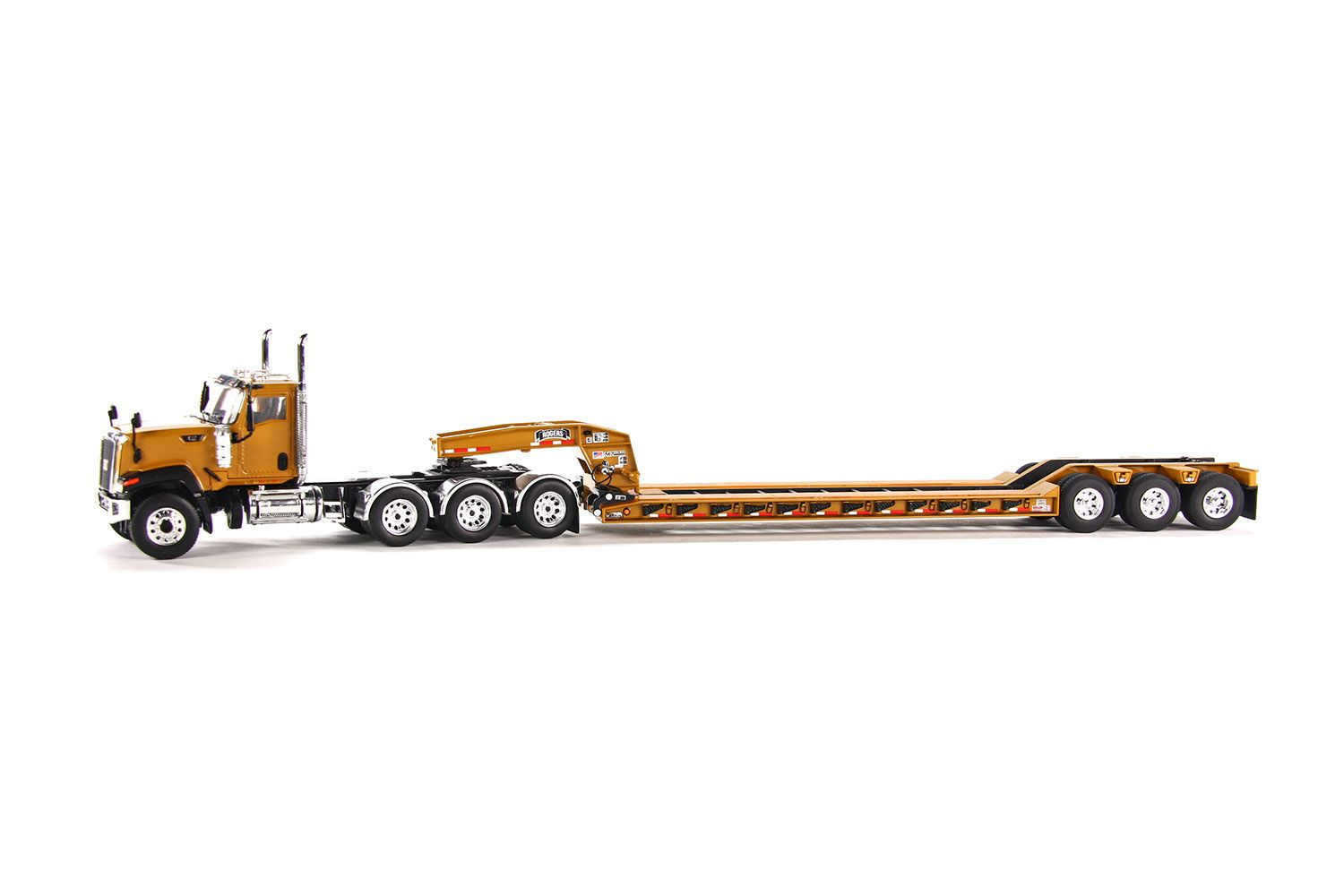 Caterpillar CT680 8×4 Truck w/ Rogers Lowboy Trailer – “YELLOW” – 1/50 – WSI