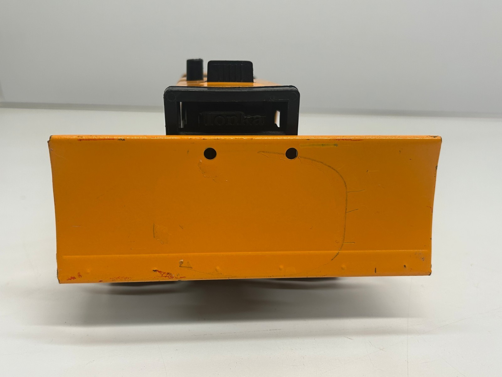 Vtg c1970s Tonka T-6 Pressed Steel Plastic Orange Bulldozer Toy