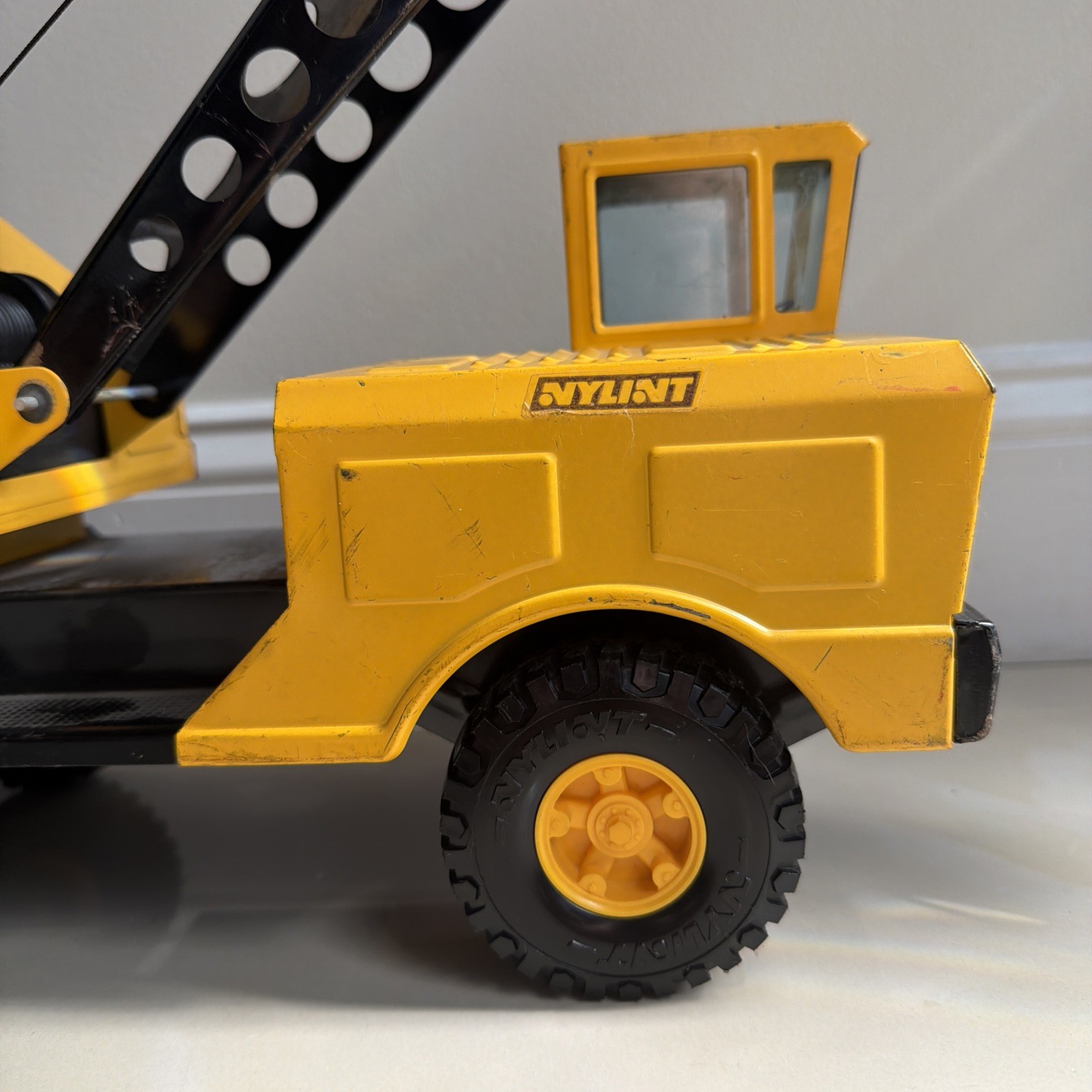 Vintage 1970s Nylint Michigan Crane Truck with Clam Bucket Shovel