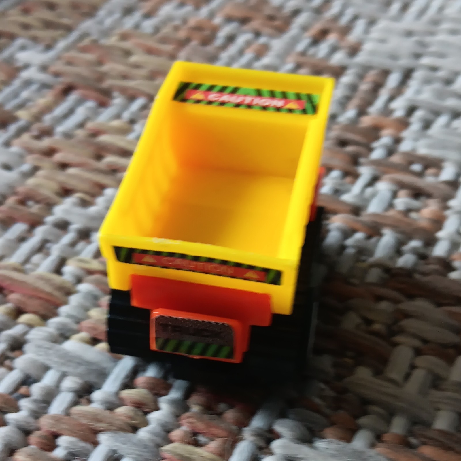 Plastic Dump Truck Toy Yellow Orange Black Diecast for Ages 3-4 Years