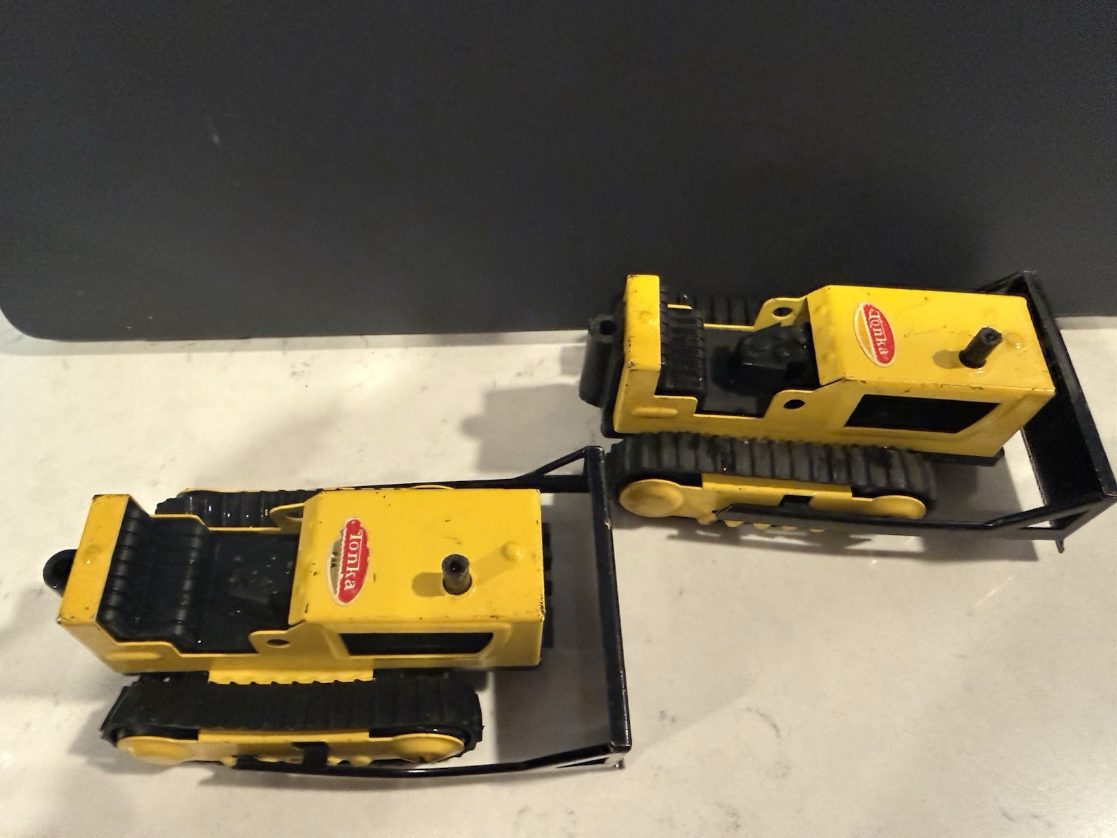 Vintage Tonka Bulldozer Lot 2 Crawler Tractor Dozer Yellow 1970s 1980s