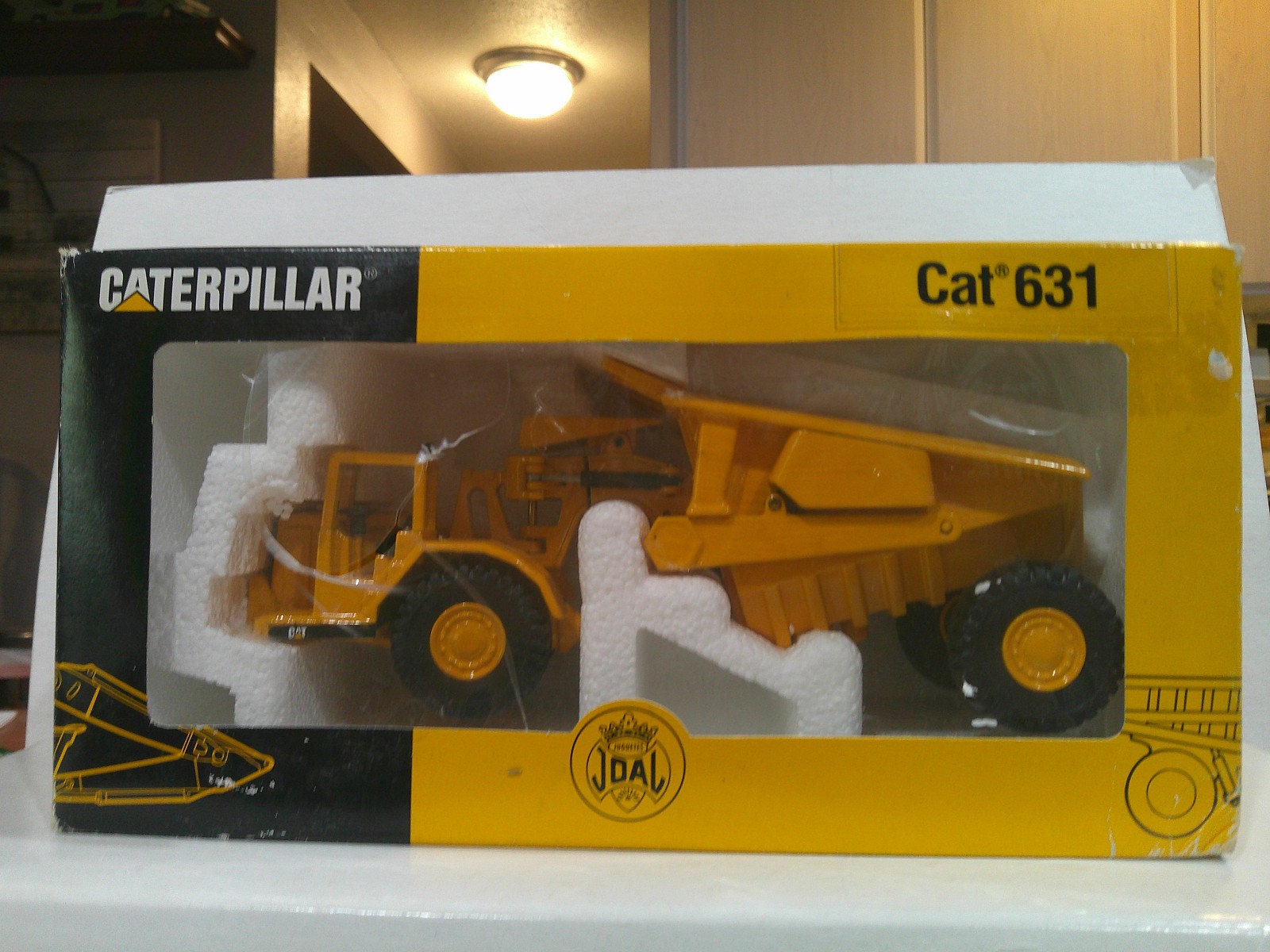 JOAL Caterpillar CAT 631 Tractor With Dumper #222 1:70 Scale Yellow Fair+ Box