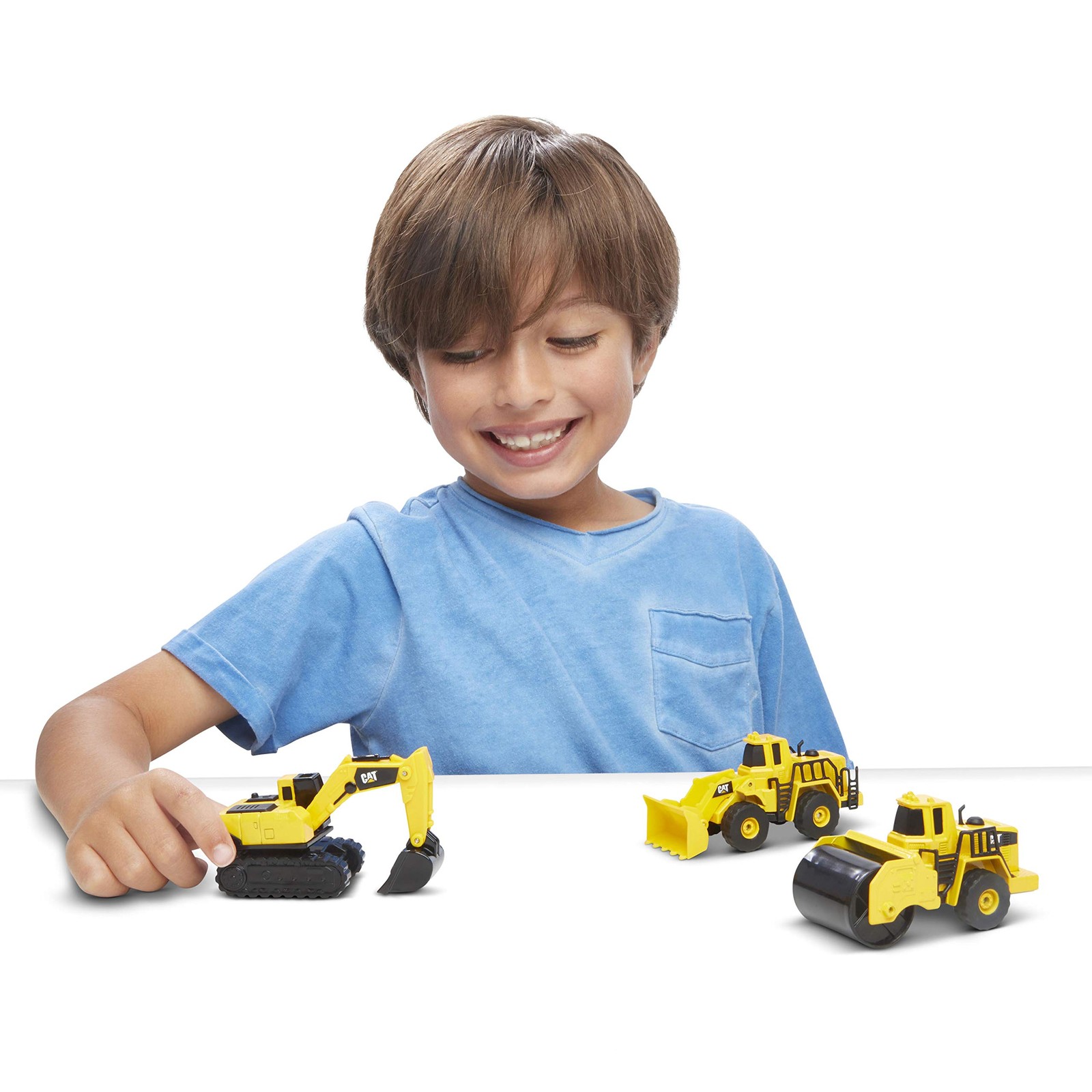 CAT Construction Toys Small, Steam Roller, Excavator, Wheel Loader
