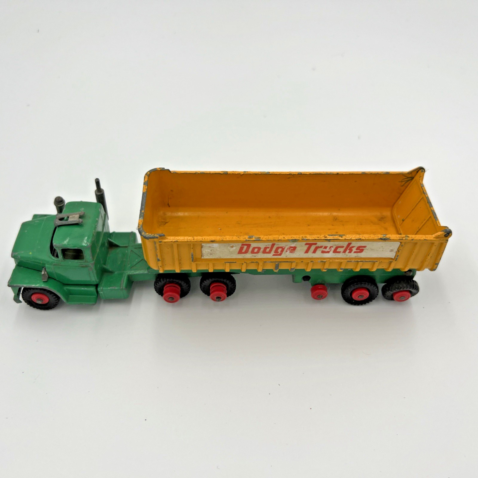MatchBox Dodge Tractor W Fruehauf Tipper Trailer England By Lesney Green Yellow