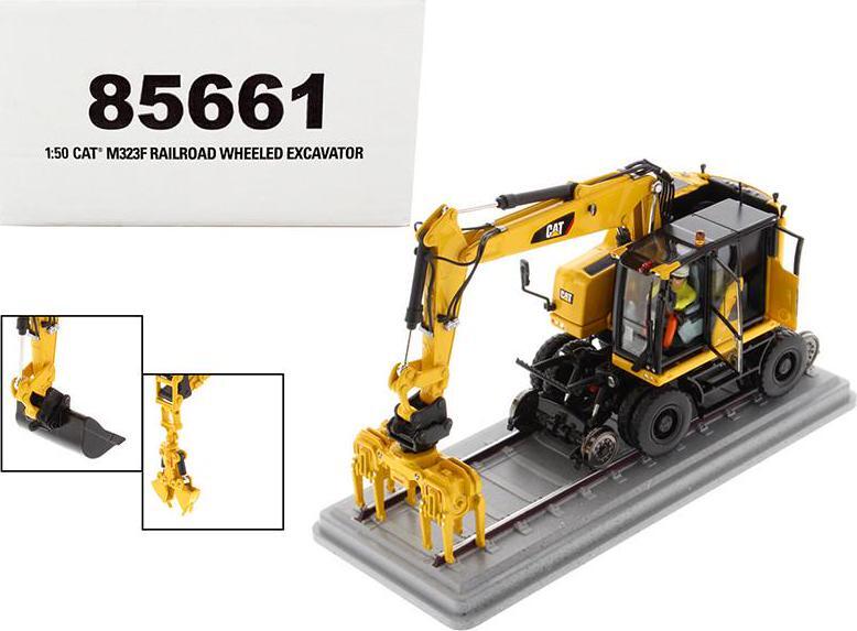 CAT Caterpillar M323F Railroad Wheeled Excavator with Operator and 3 Work Tools