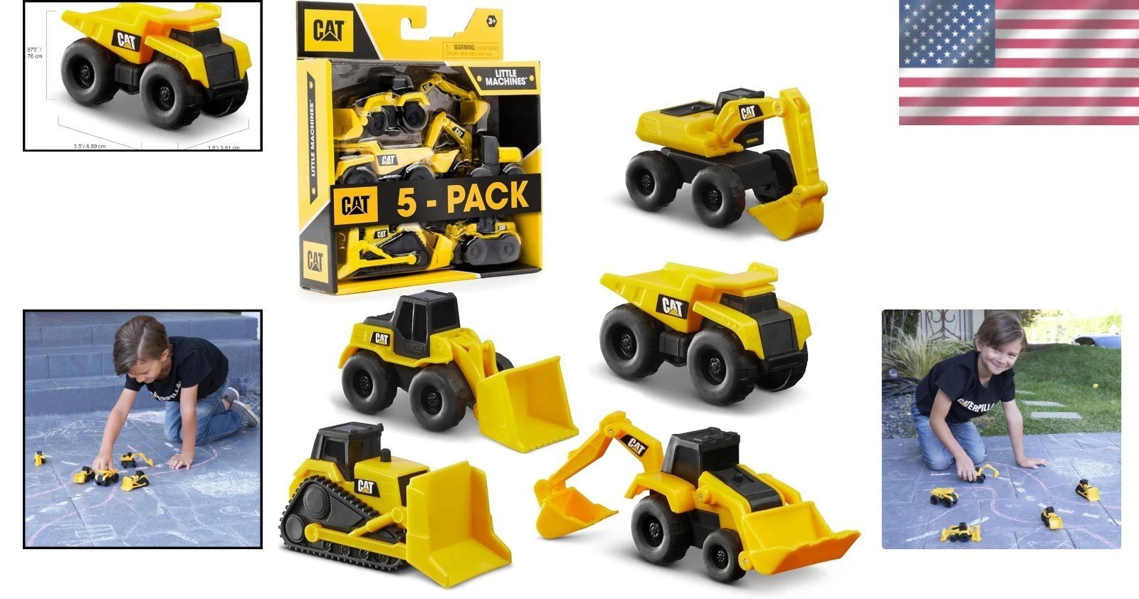 Five Durable Mini CAT Construction Vehicles: Perfect Toys for Imaginative Play