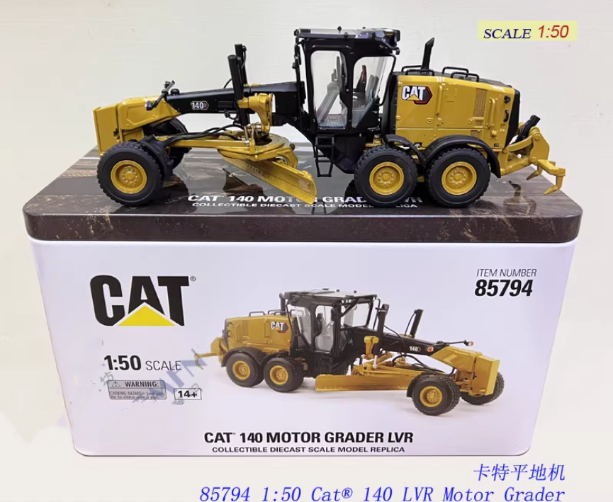 1:50 DM CAT 140 LVR Motor Grader Construction Equipment Machinery Diecast Model