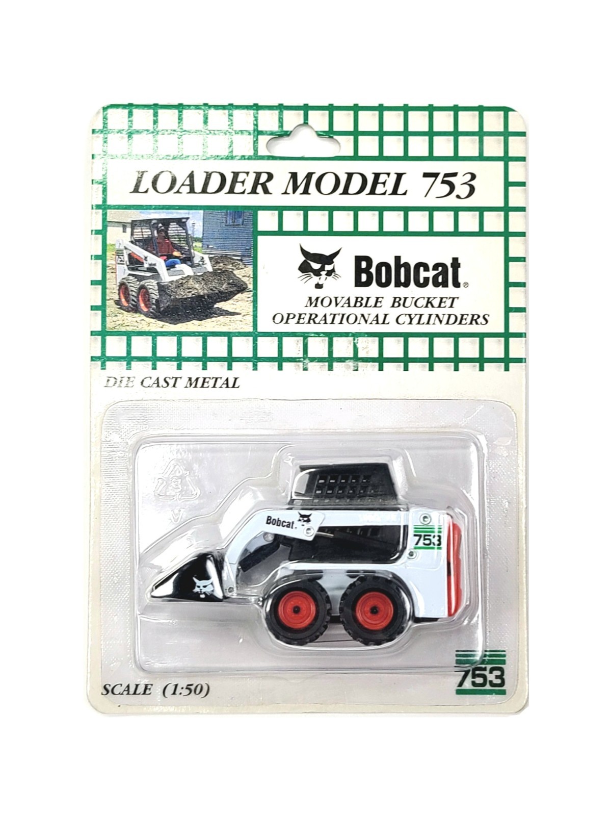 Bobcat 753 Green Skid-Steer Loader Wan Ho 1:50 Scale Diecast Model #6901118 New